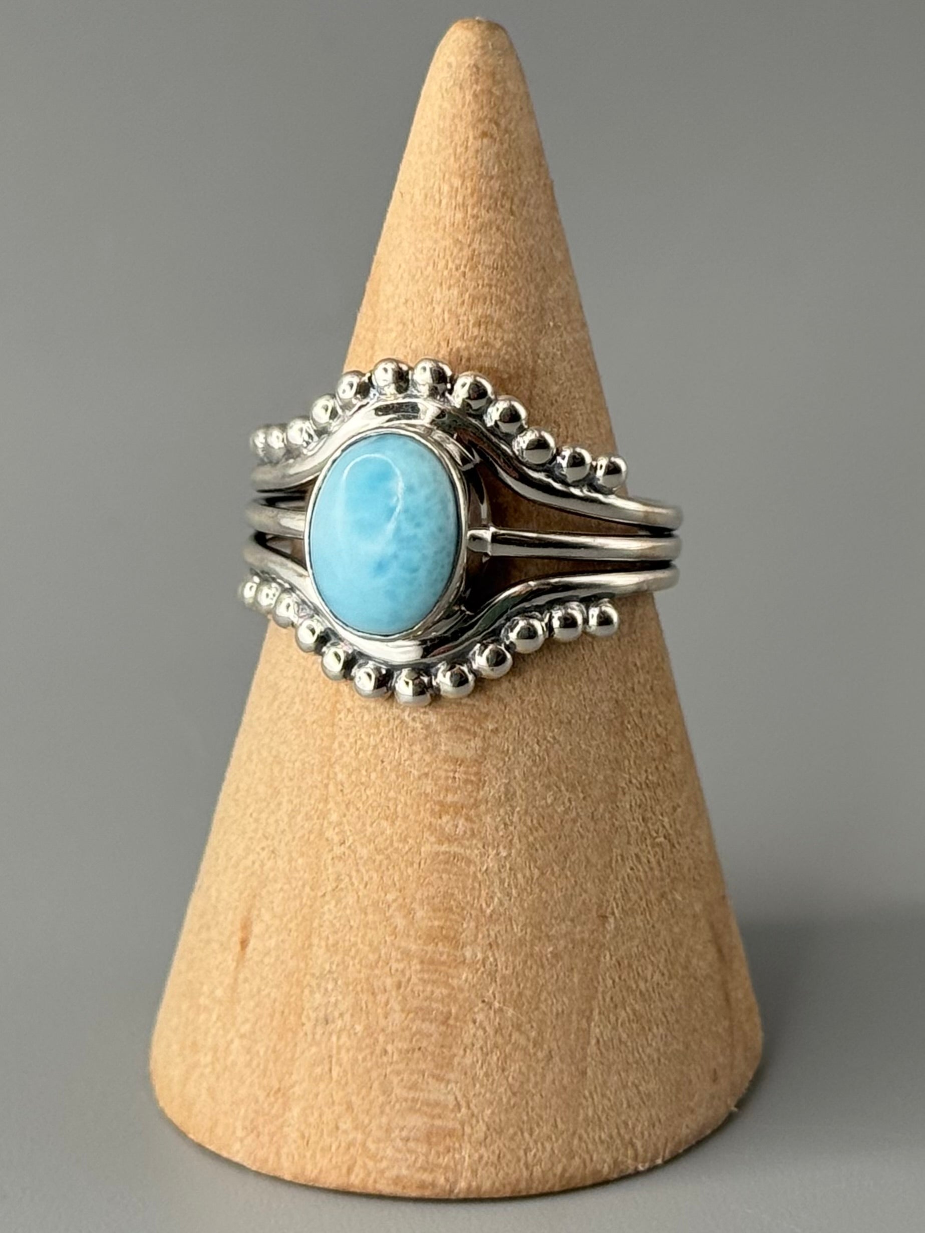 •LARIMAR - EYE OF THE STORM• sterling silver ring (various sizes)