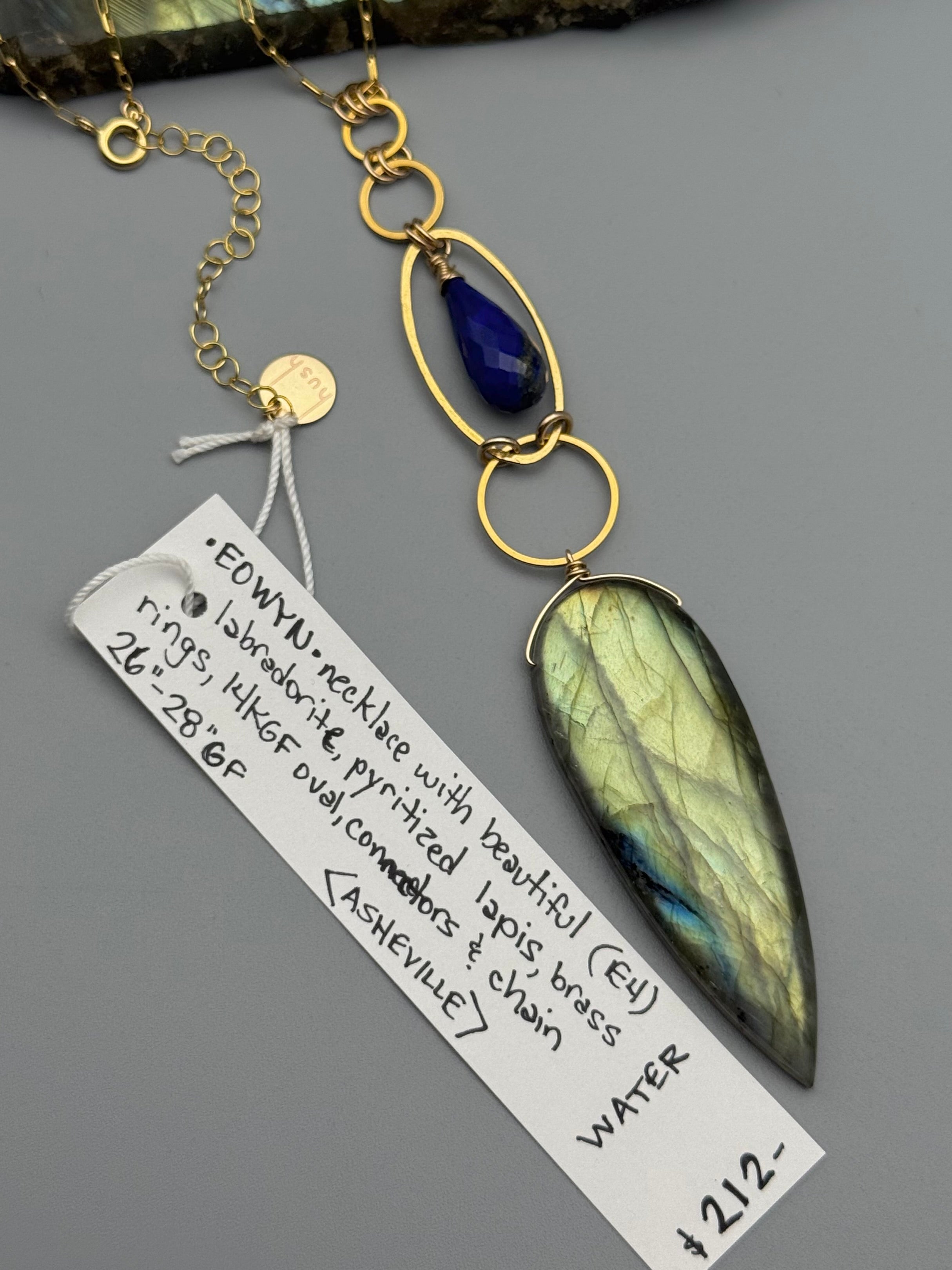 •EOWYN• lapis + labradorite gold necklace (26"-28" long)