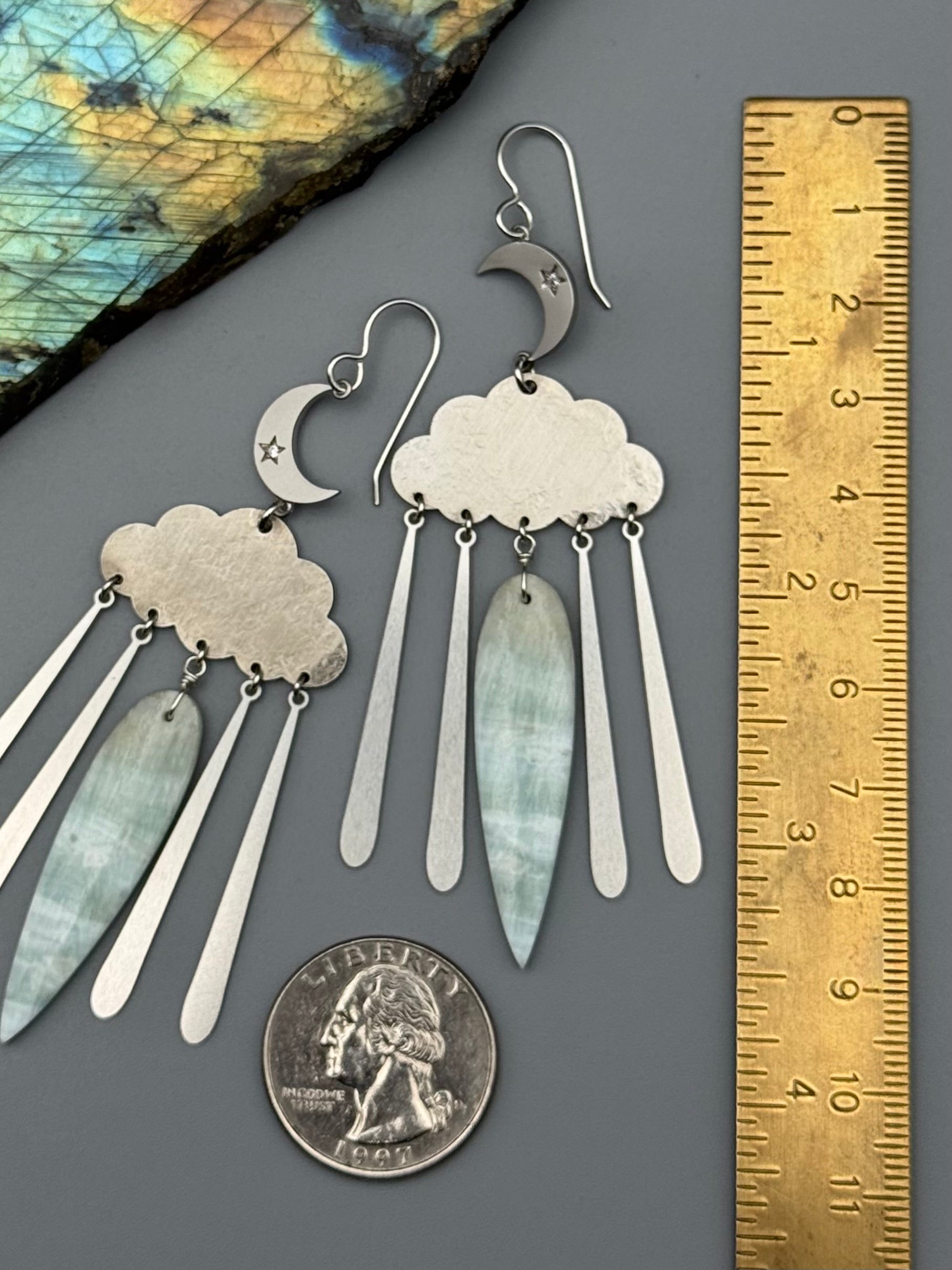 •LUNAR STORM• amazonite + silver earrings