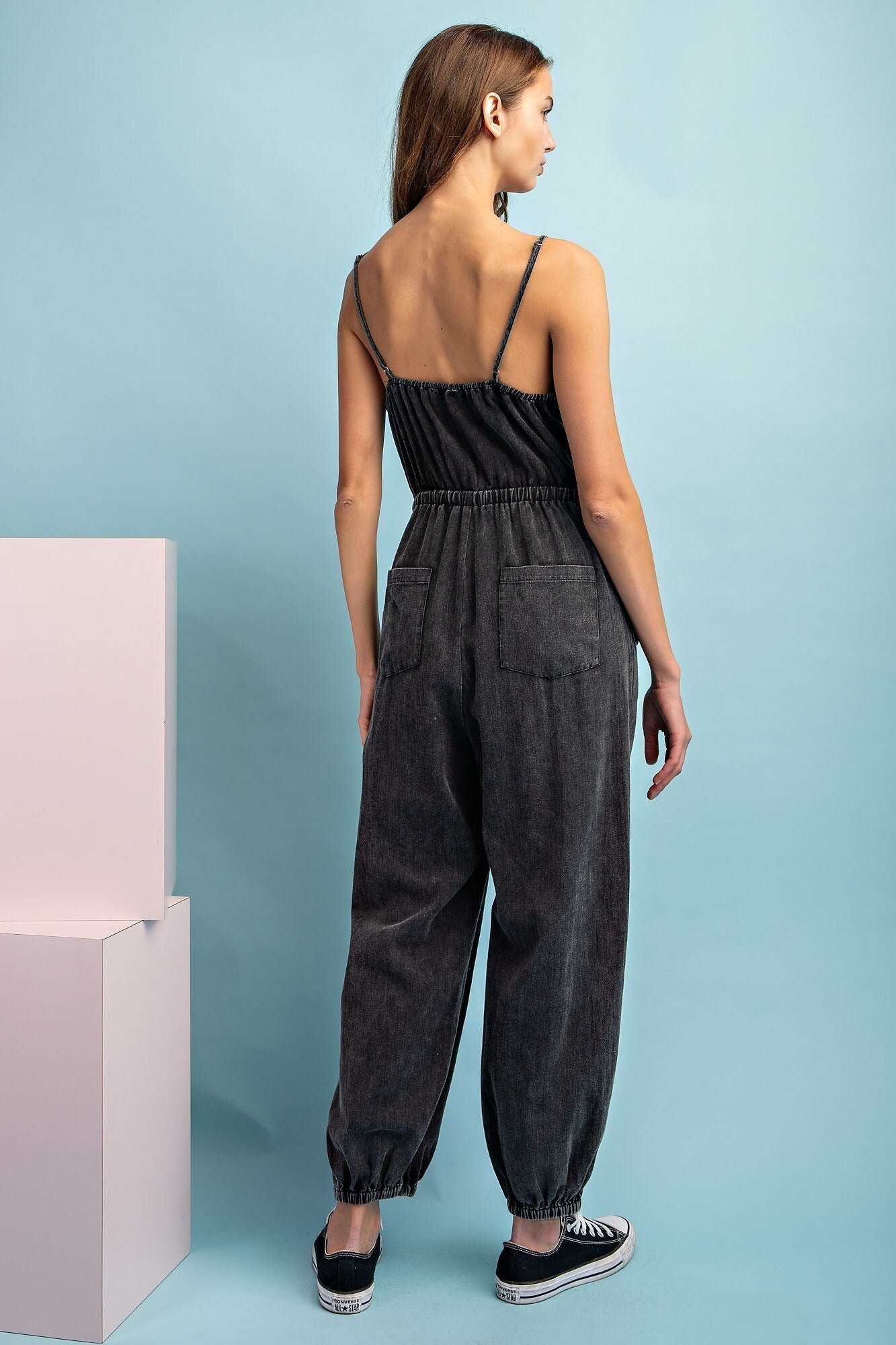 •DYLAN - COAL• cotton jogger style jumpsuit