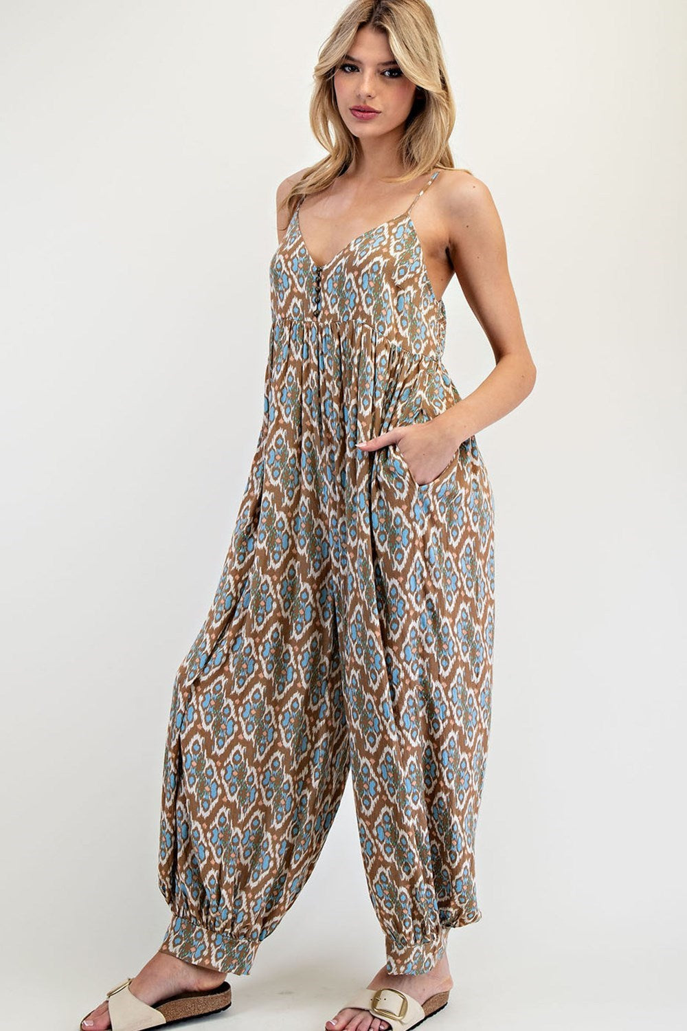 •PEYTON - IKAT• relaxed fit V-neck jumpsuit