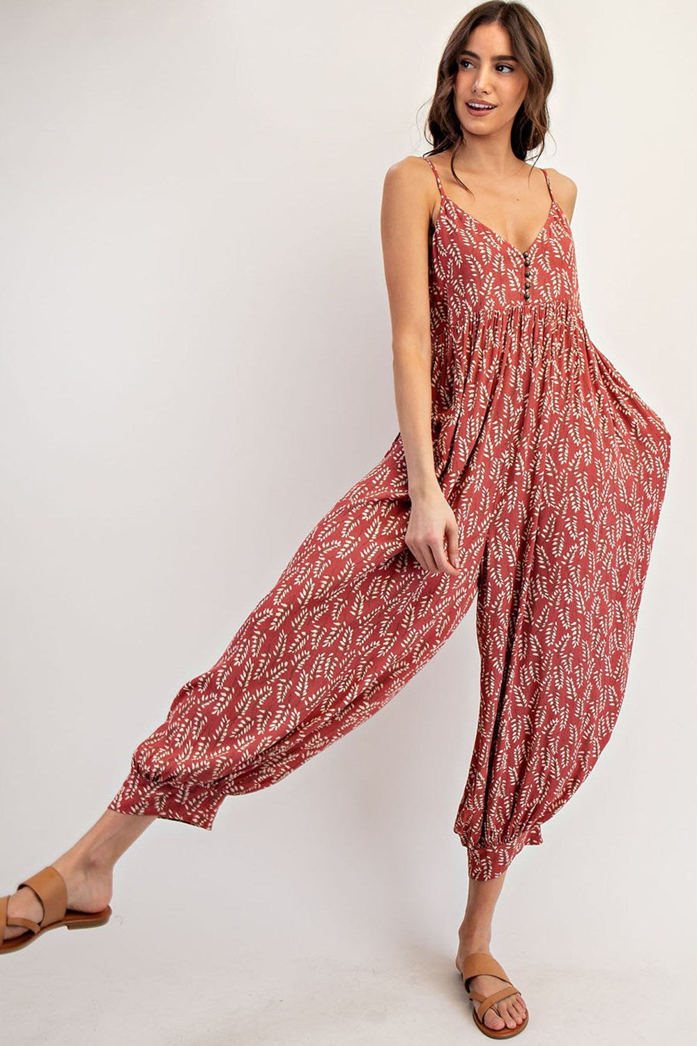 •PEYTON - BARLEY• relaxed fit V-neck jumpsuit