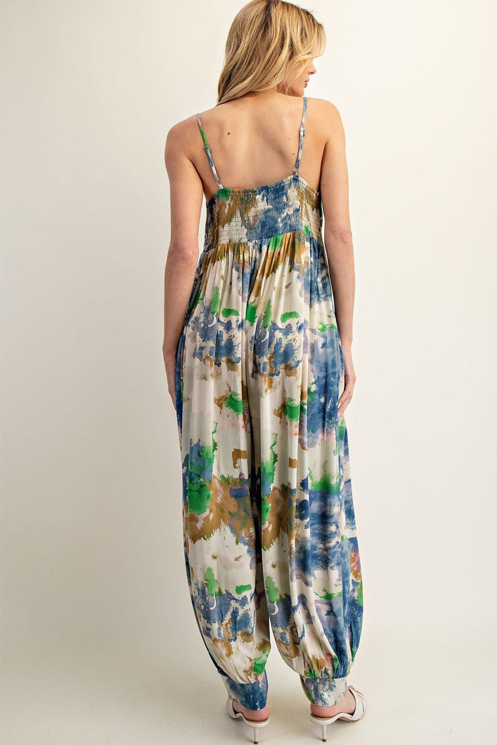 •PEYTON - WATERCOLOR• relaxed fit V-neck jumpsuit