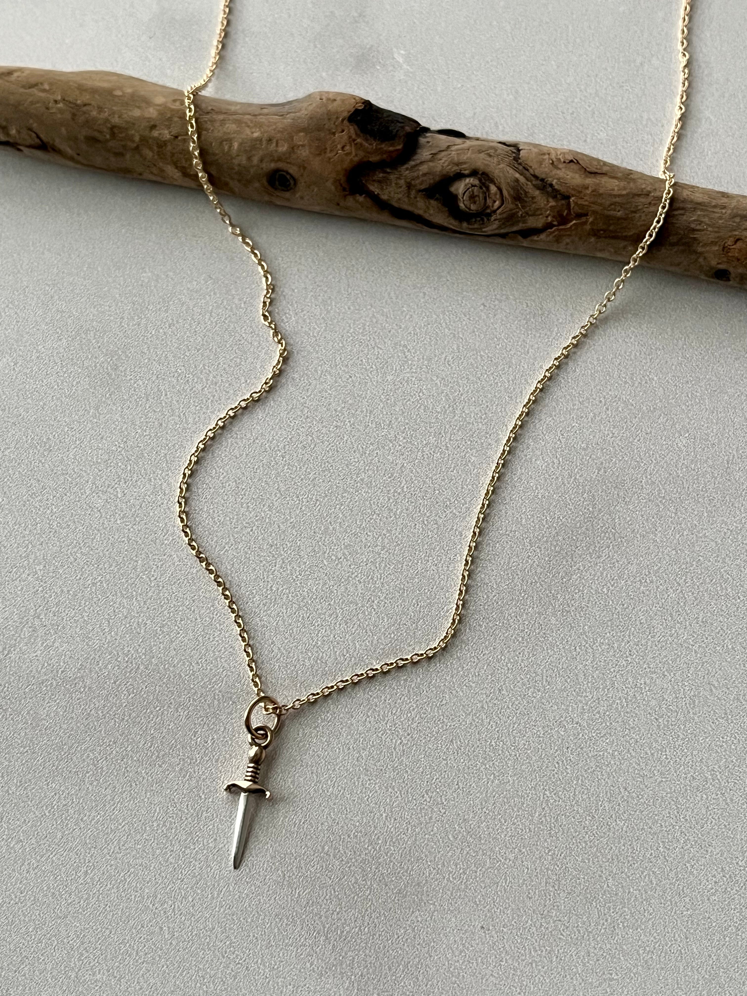 •LITTLE DAGGER•  mixed metal necklace