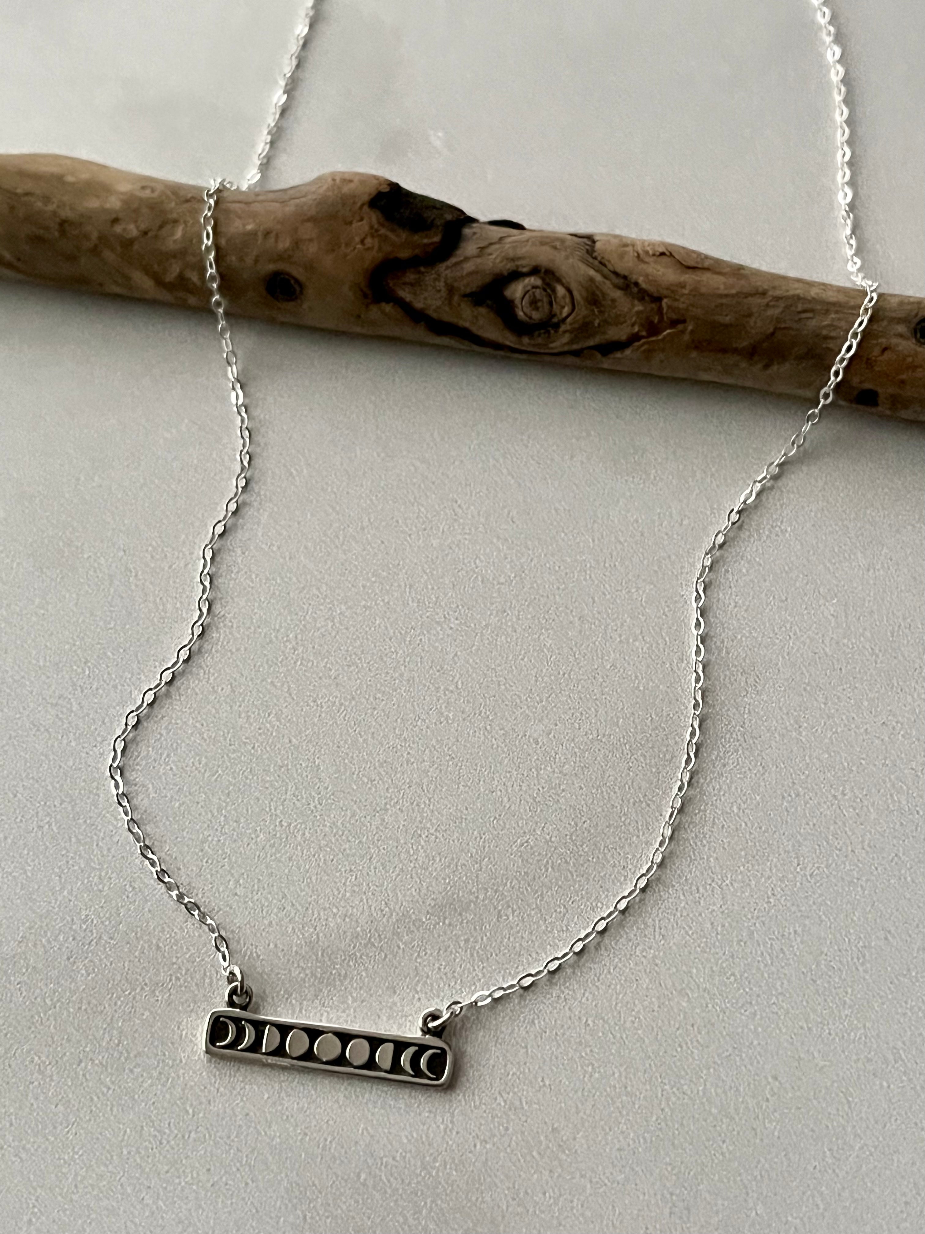 •MOONPHASE BAR•  silver necklace