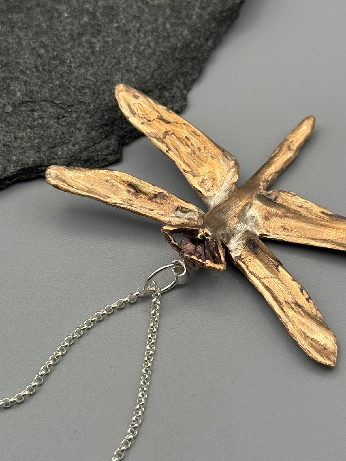 •DAMSELFLY• bronze cast necklace (18" - 21" long)