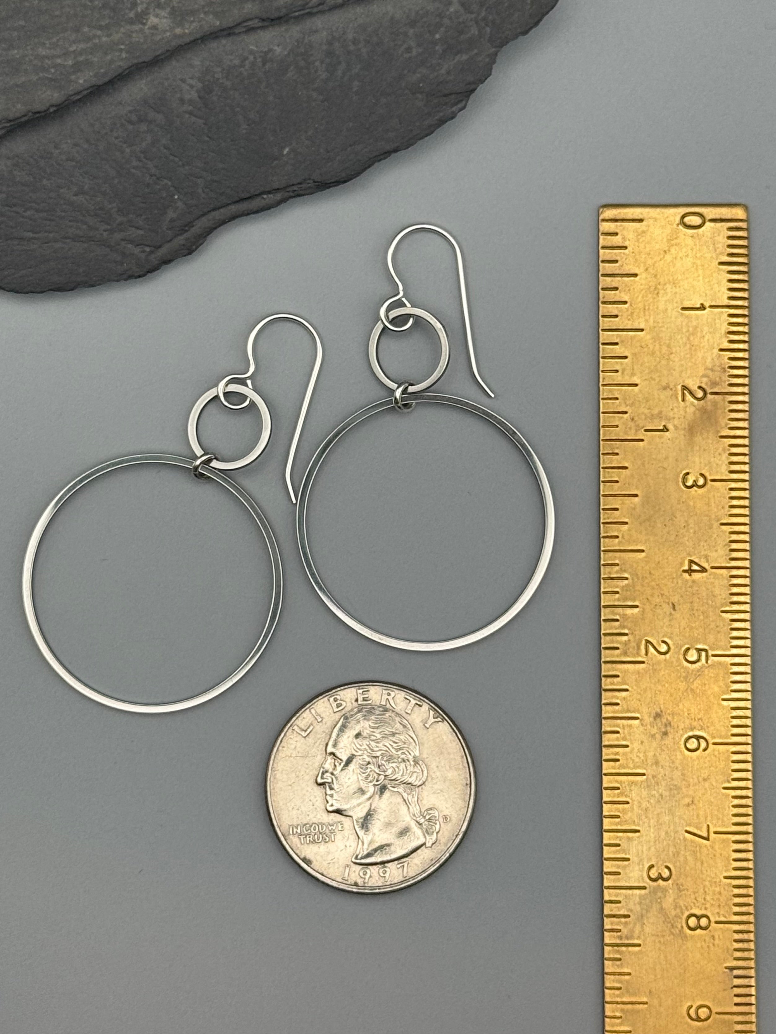•EQUA-ORBIT MEDIUM• silver dangle earrings