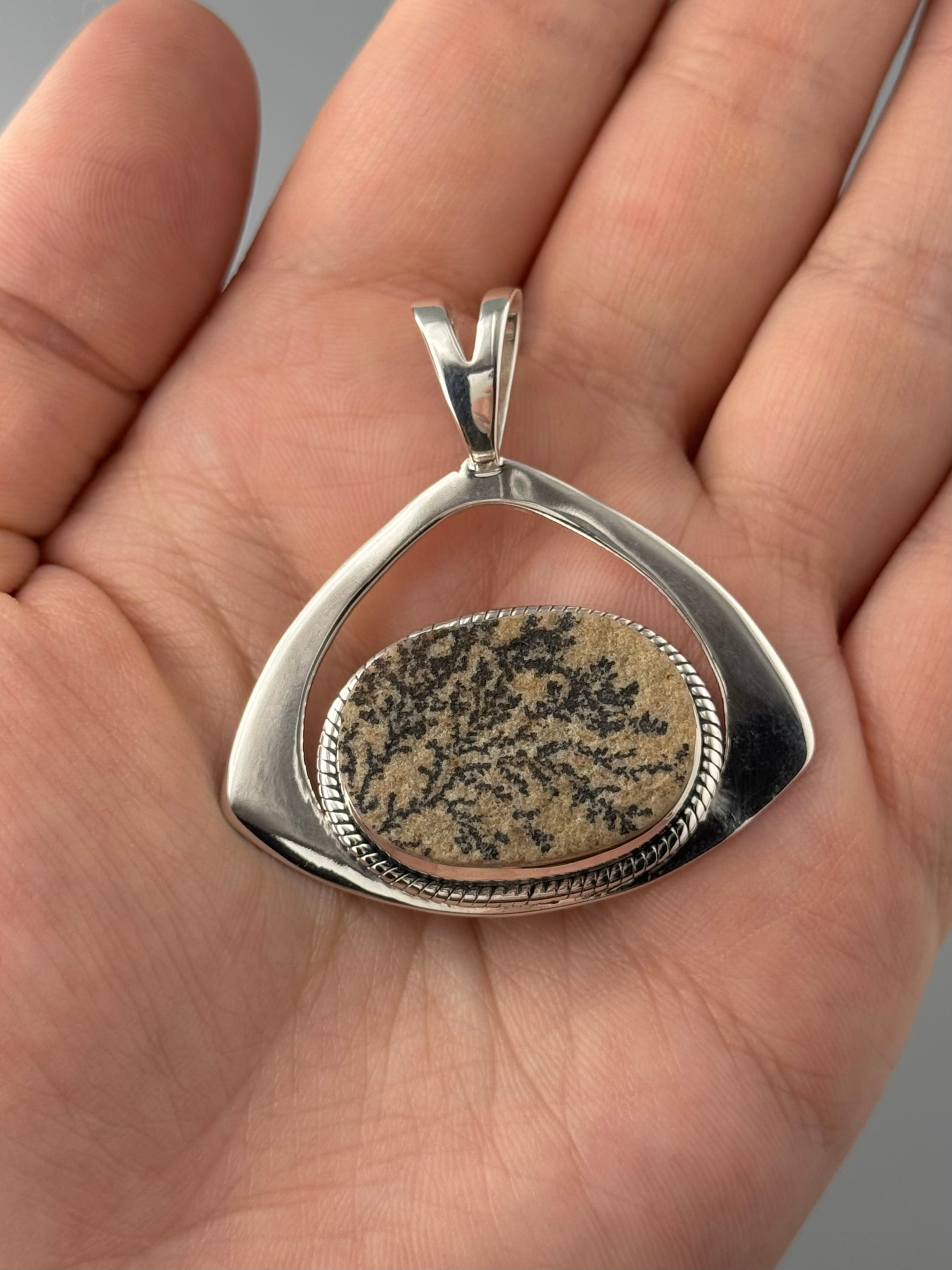 •DENDRITIC SANDSTONE - REULEAUX• sterling silver pendant