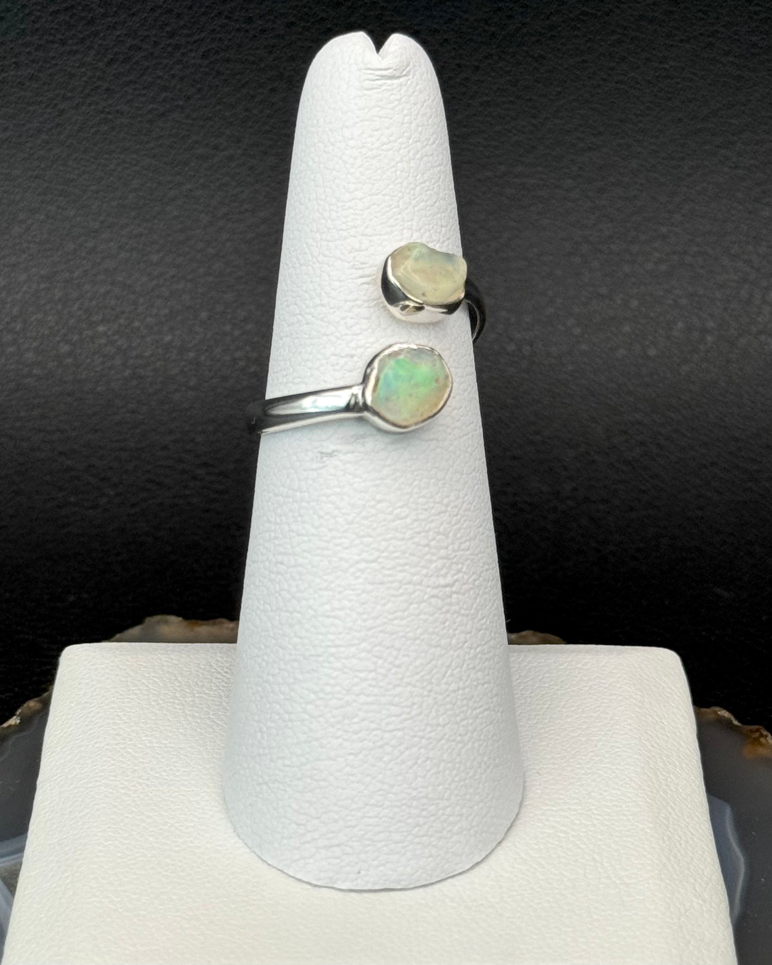 •ETHIOPIAN OPAL - LIL' FREEFORMS• adjustable silver ring