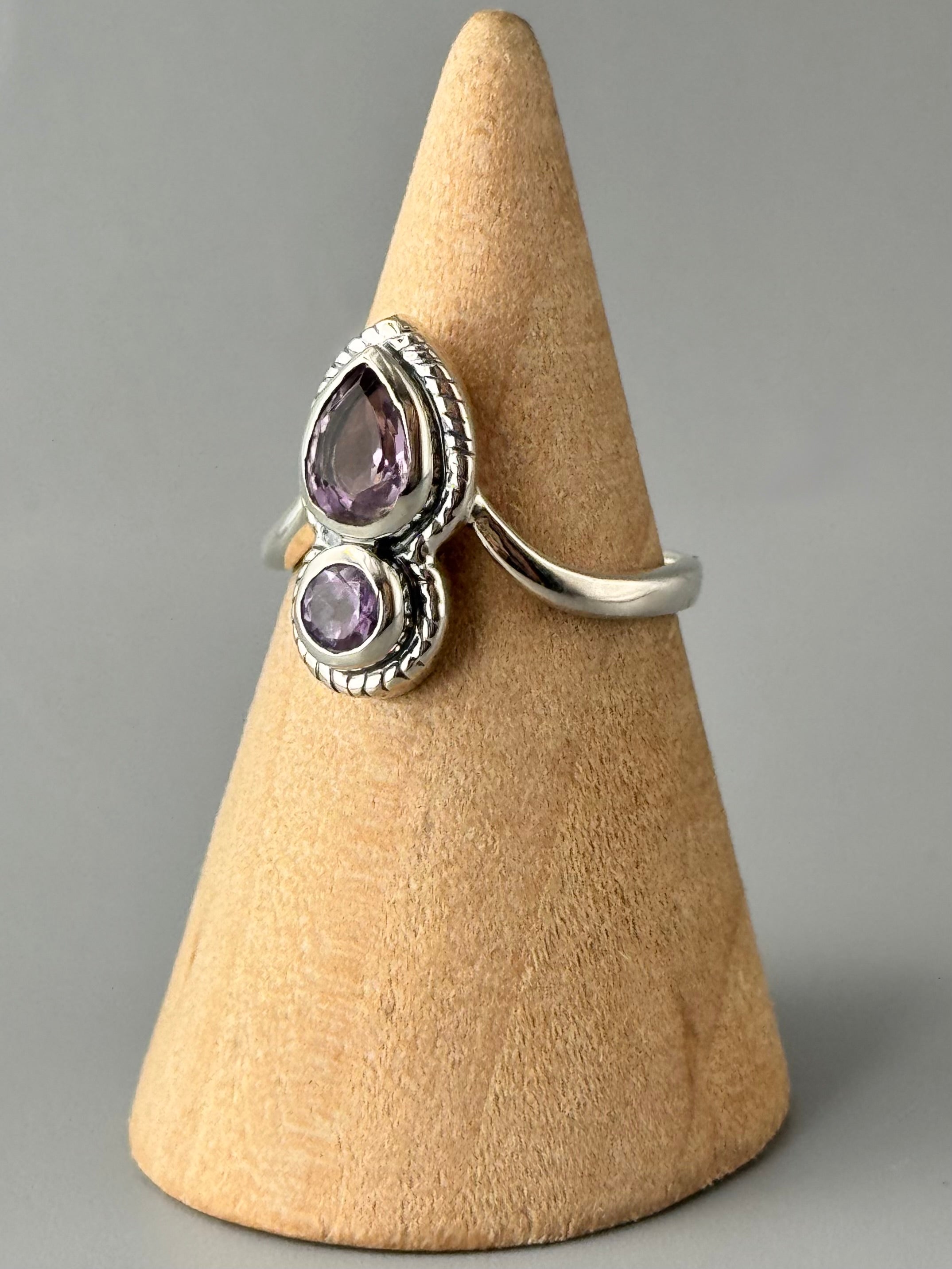 •AMETHYST - PUNCTUATE• sterling silver ring (various sizes)