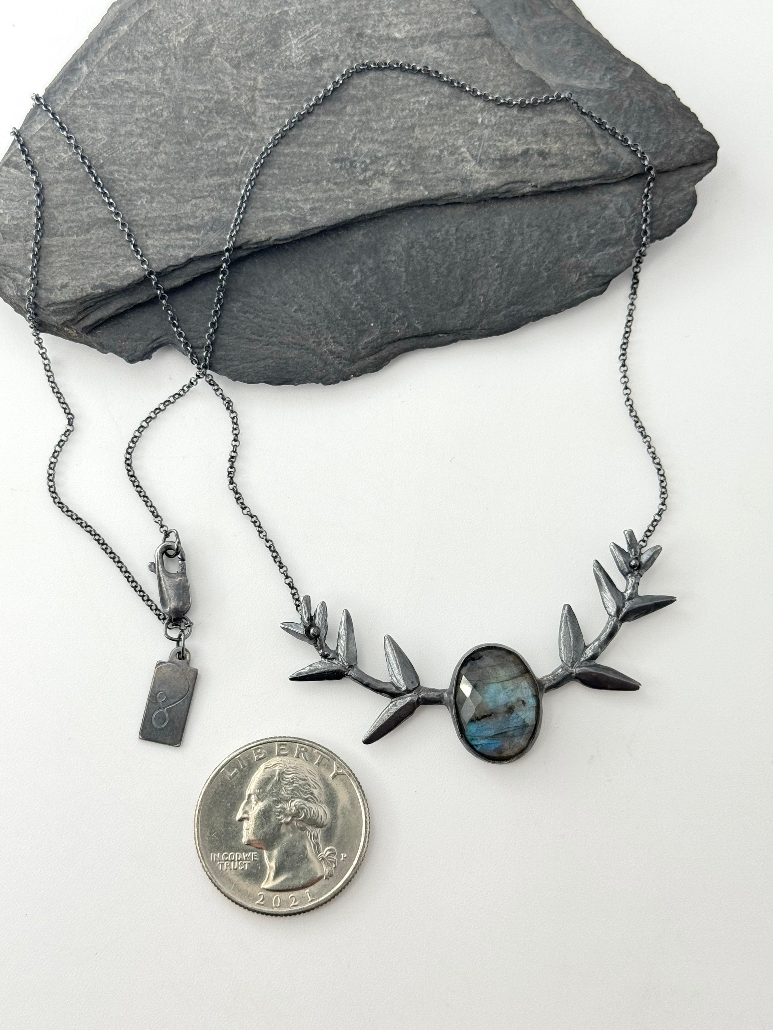 •BRANCHED OUT• labradorite + silver necklace (16" long)