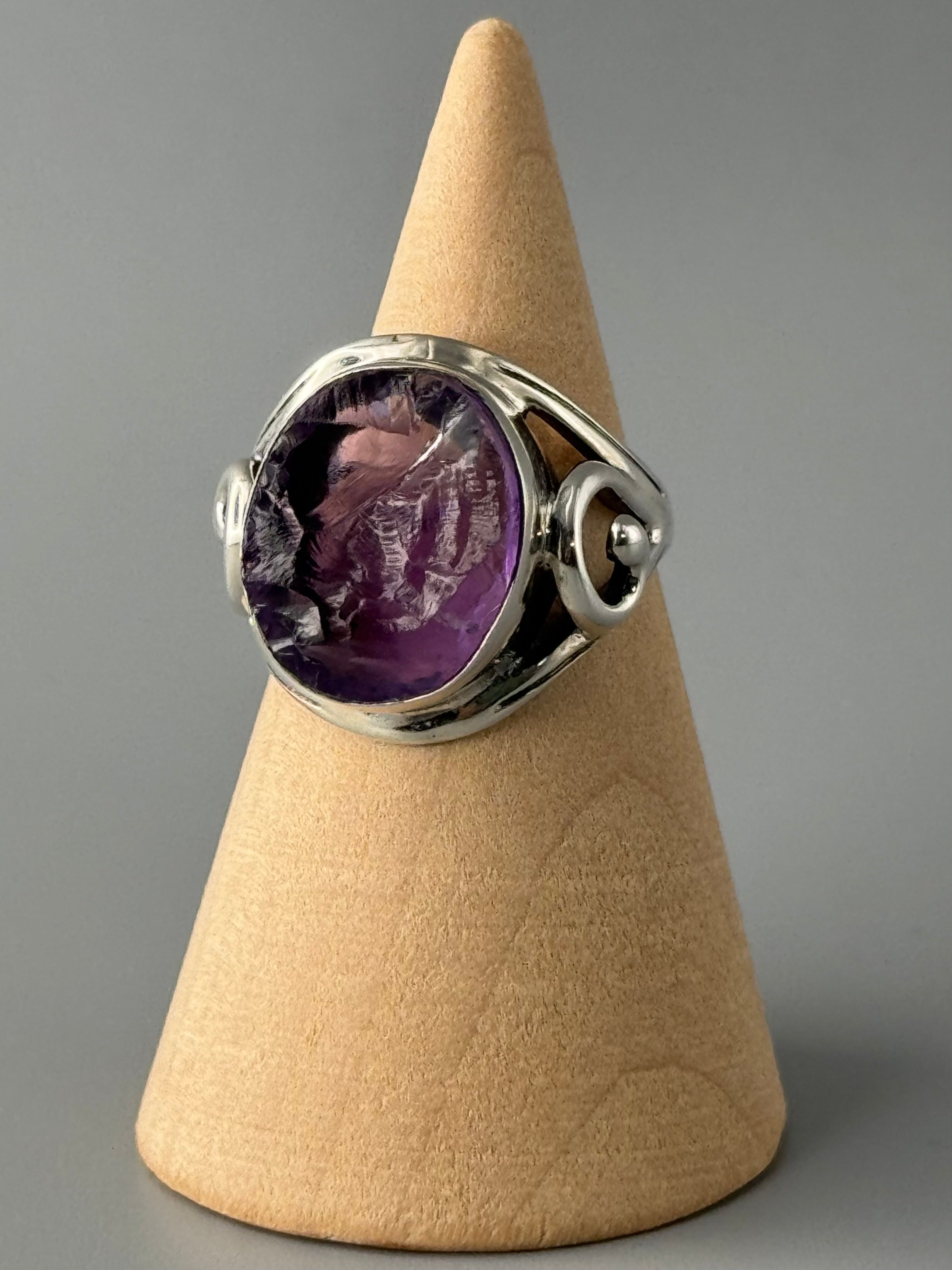 •AMETHYST - CLARA• decorative band silver ring (various sizes)