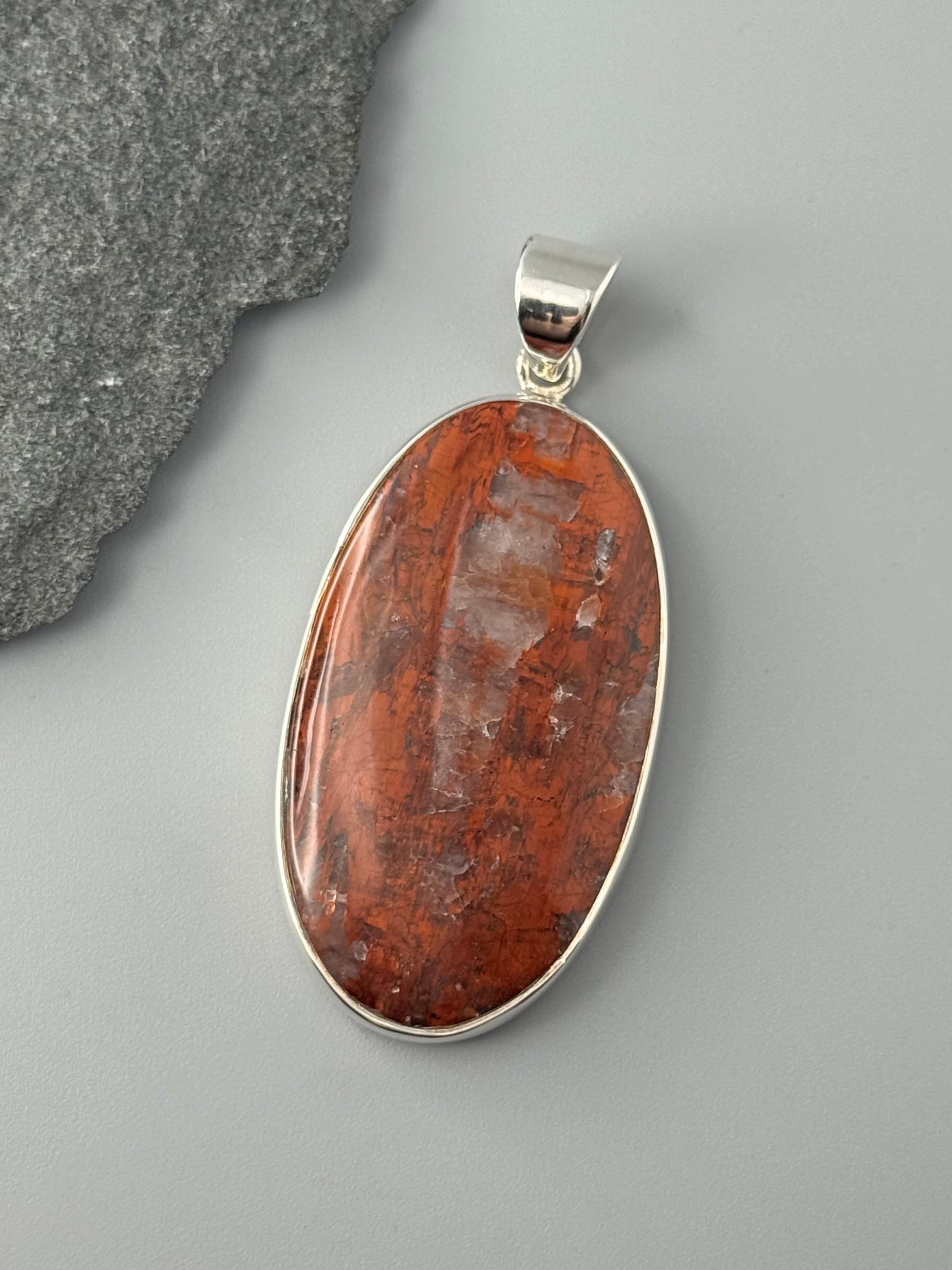 •RED PIETERSITE - LARGE OVAL• sterling silver pendant