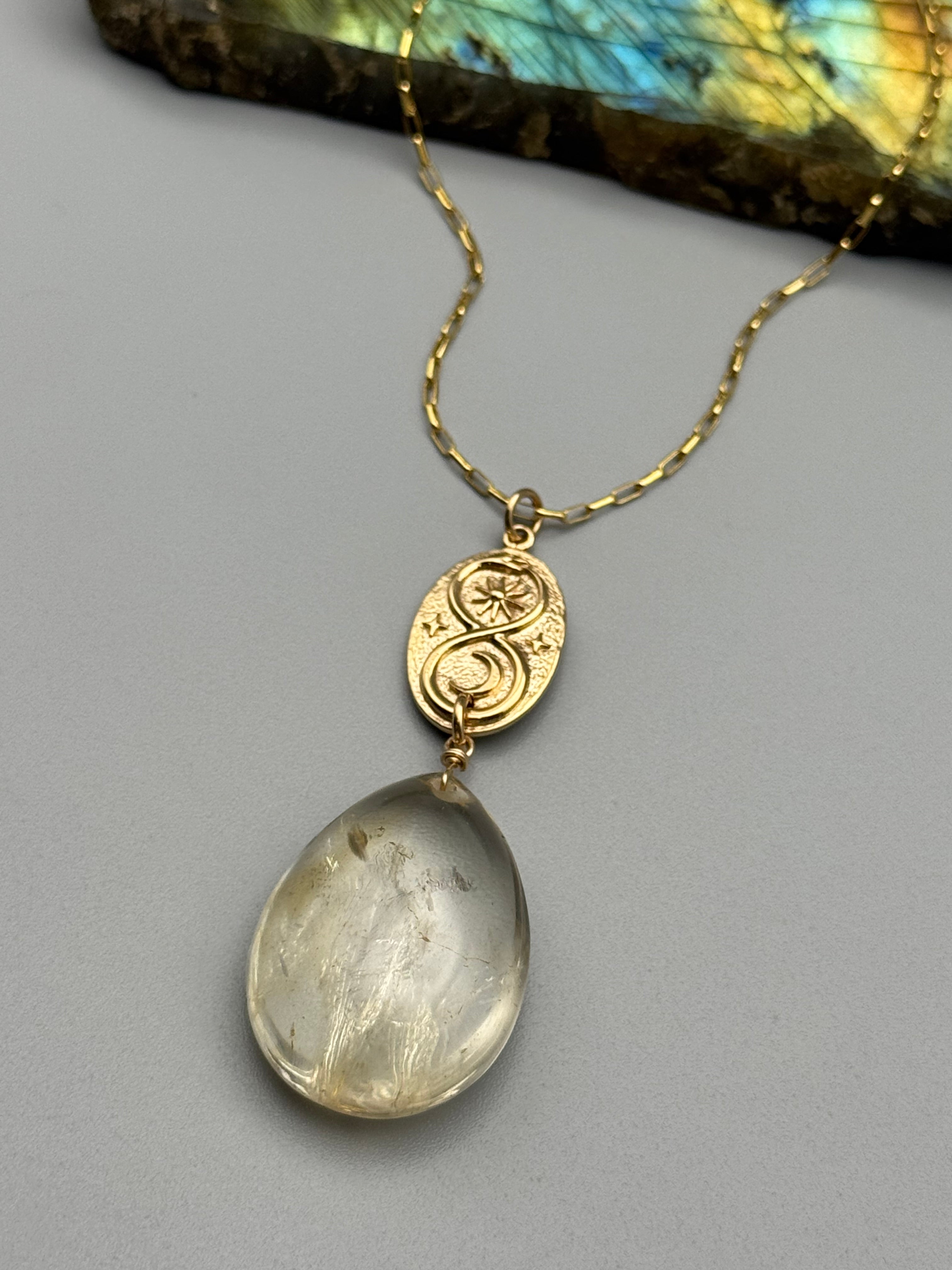 •NĀGA• citrine + gold necklace (18"-20" long)