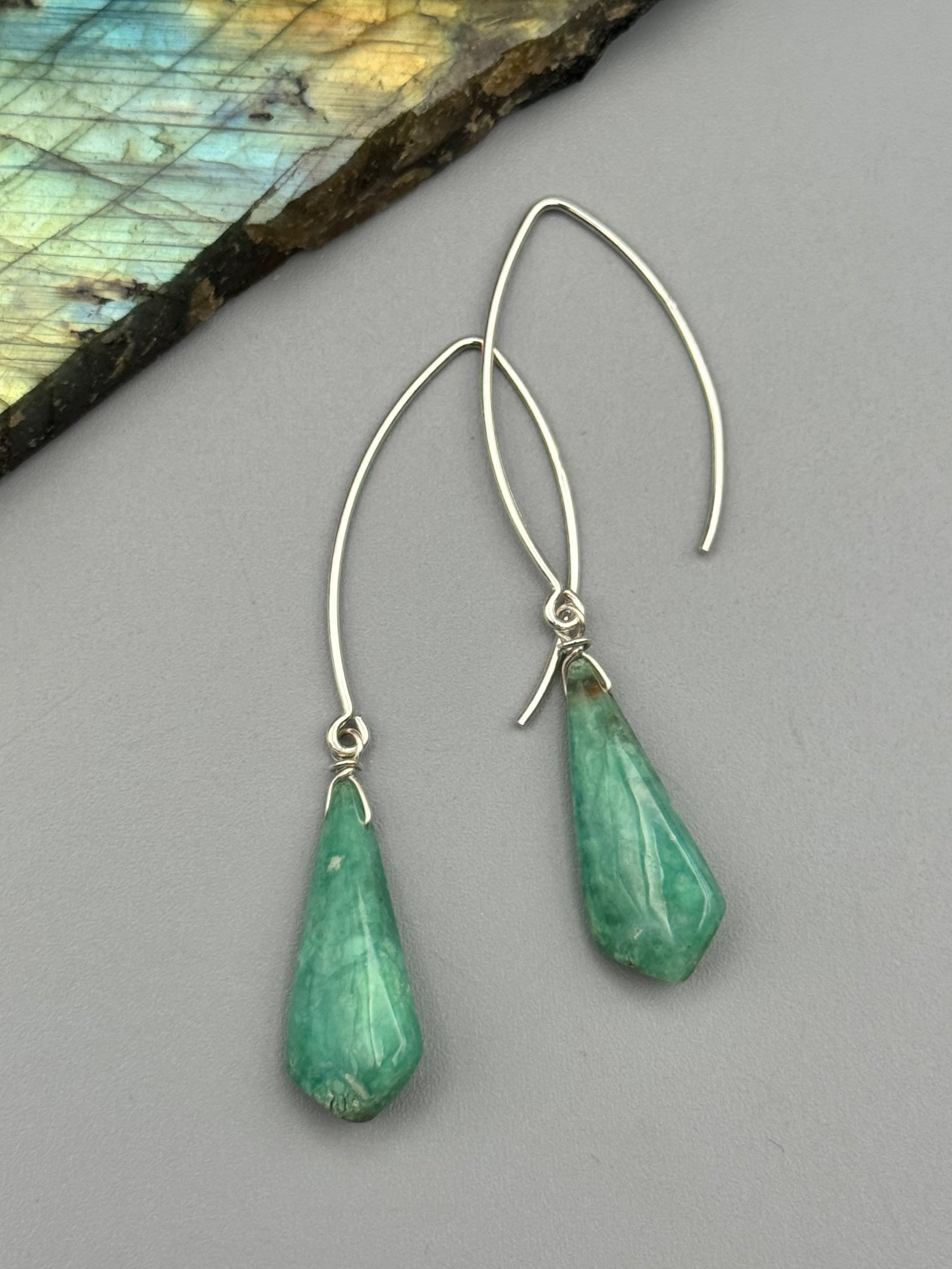 •STRAY• variscite kite + silver earrings