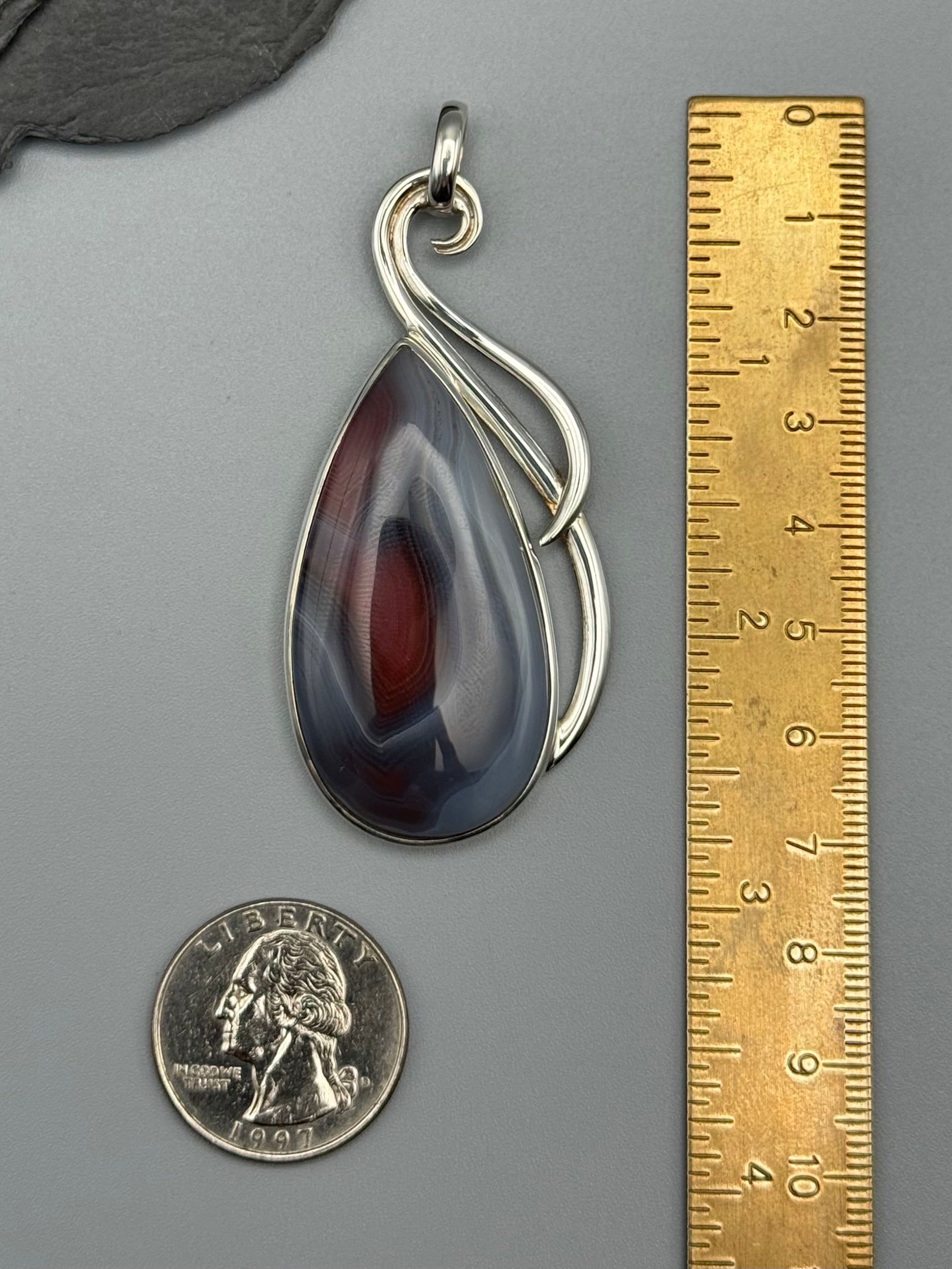 •BOTSWANA AGATE - FLOURISH• sterling silver pendant