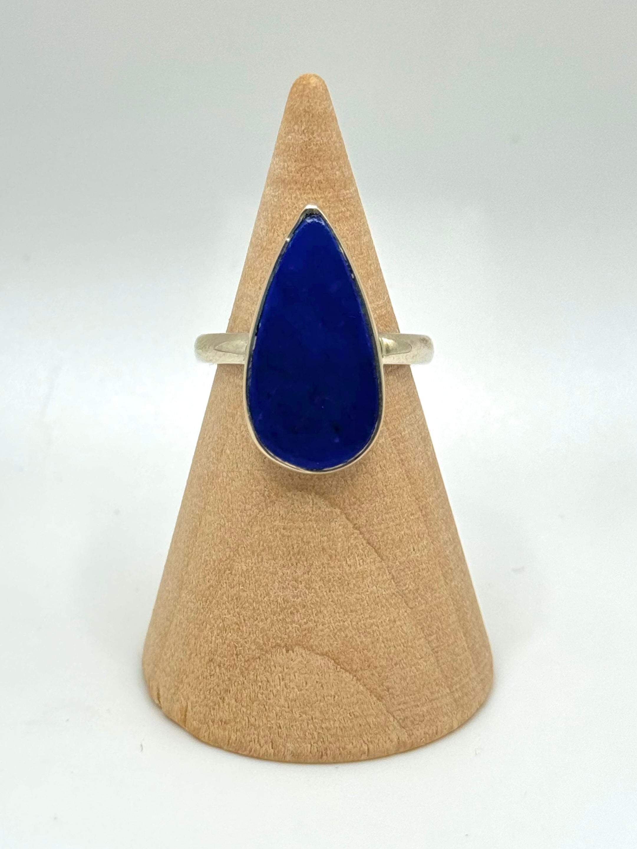 •LAPIS - LARGER TEARDROP• silver ring (size 6.25)