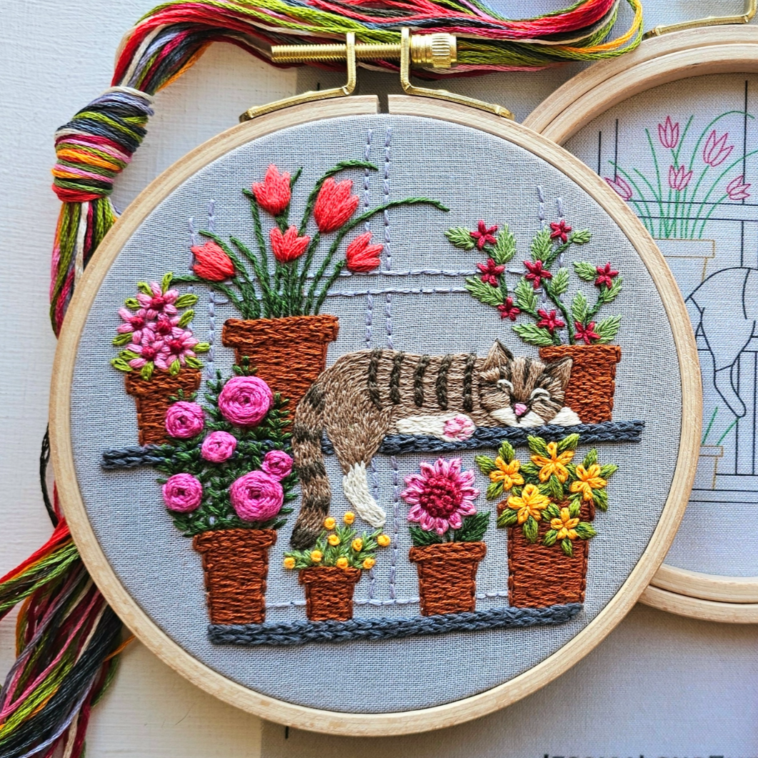 •CATNAP• beginner-ish friendly embroidery kit