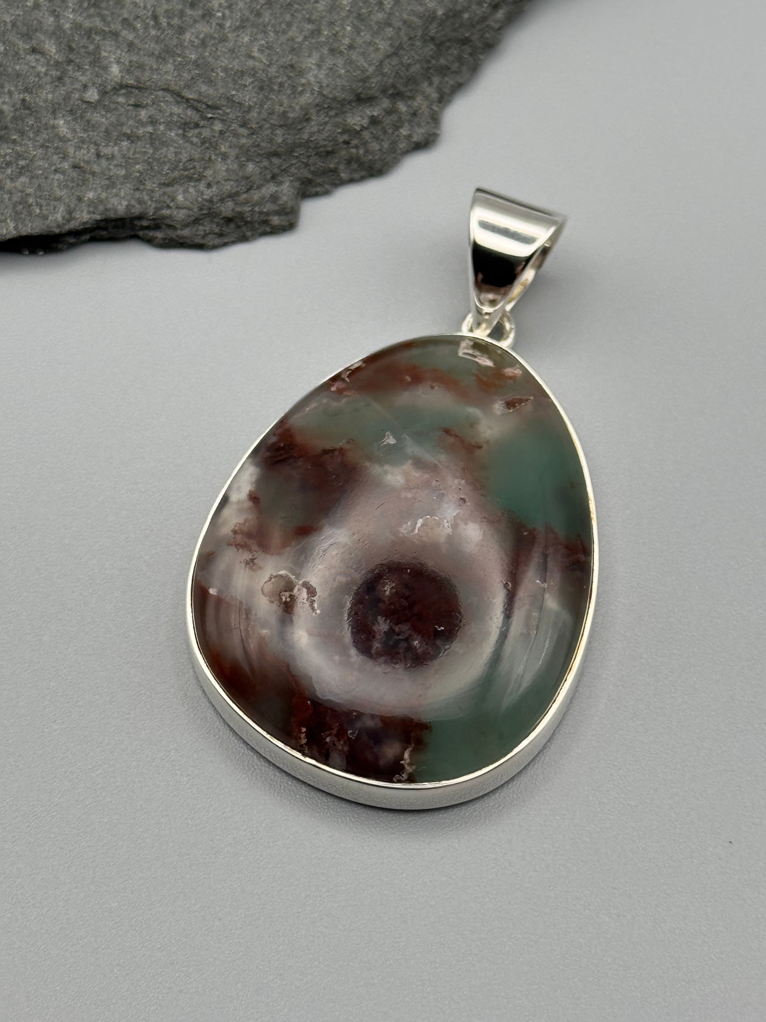 •CHRYSOPRASE - TEAR• sterling silver pendant