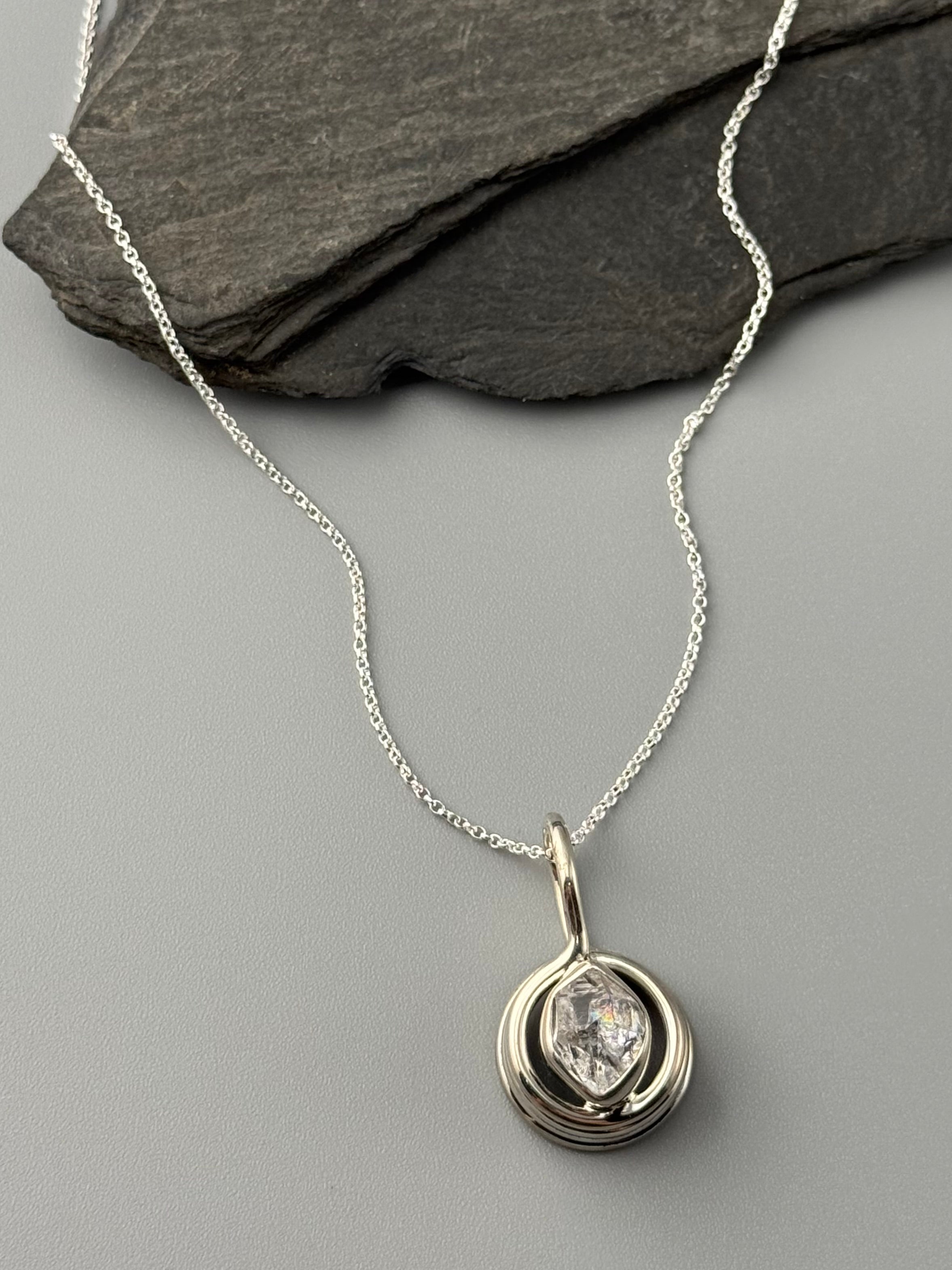•HERKIMER - COIL• sterling silver necklace (18" long)