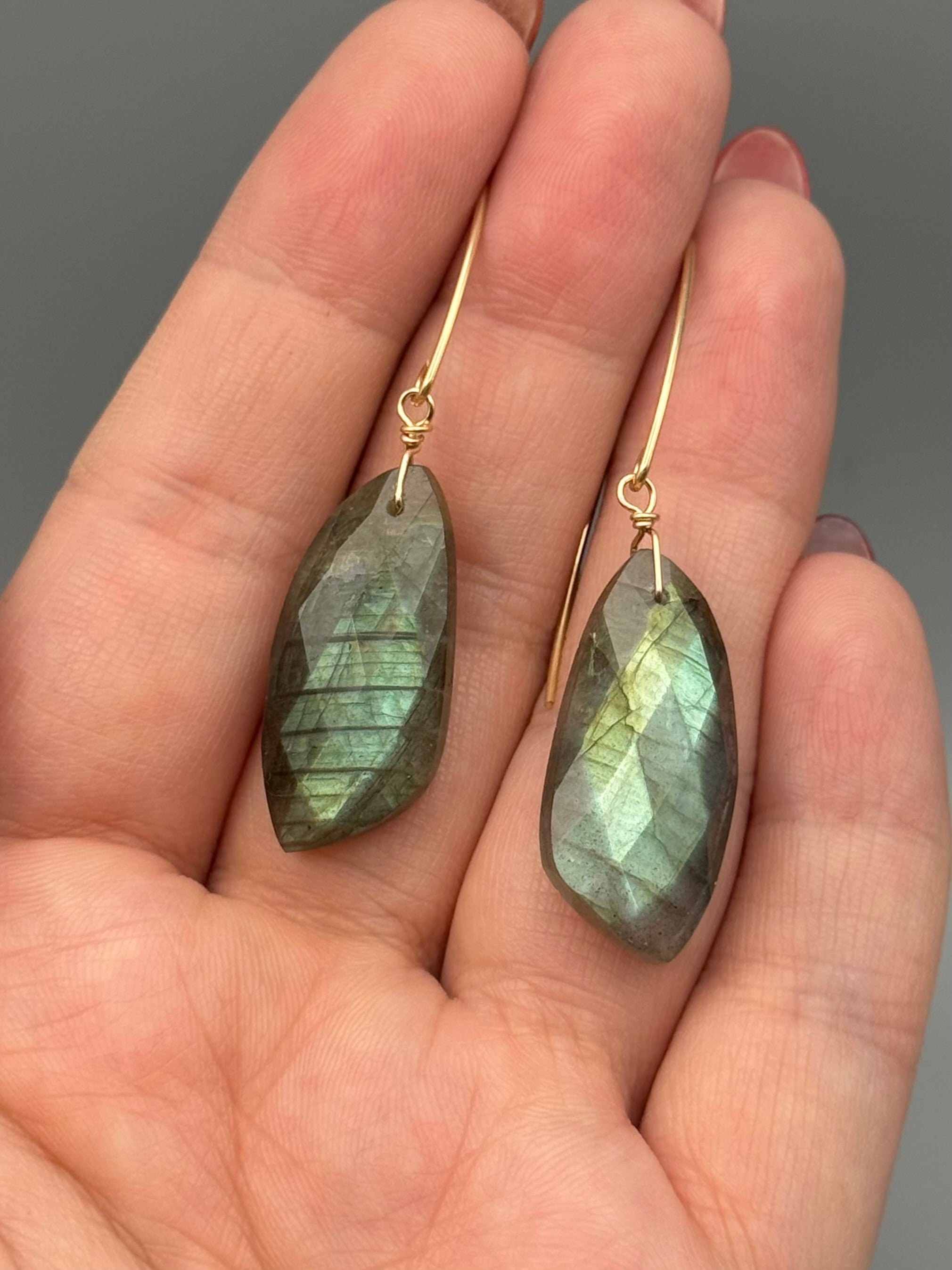 •STRAY• labradorite wing + gold earrings