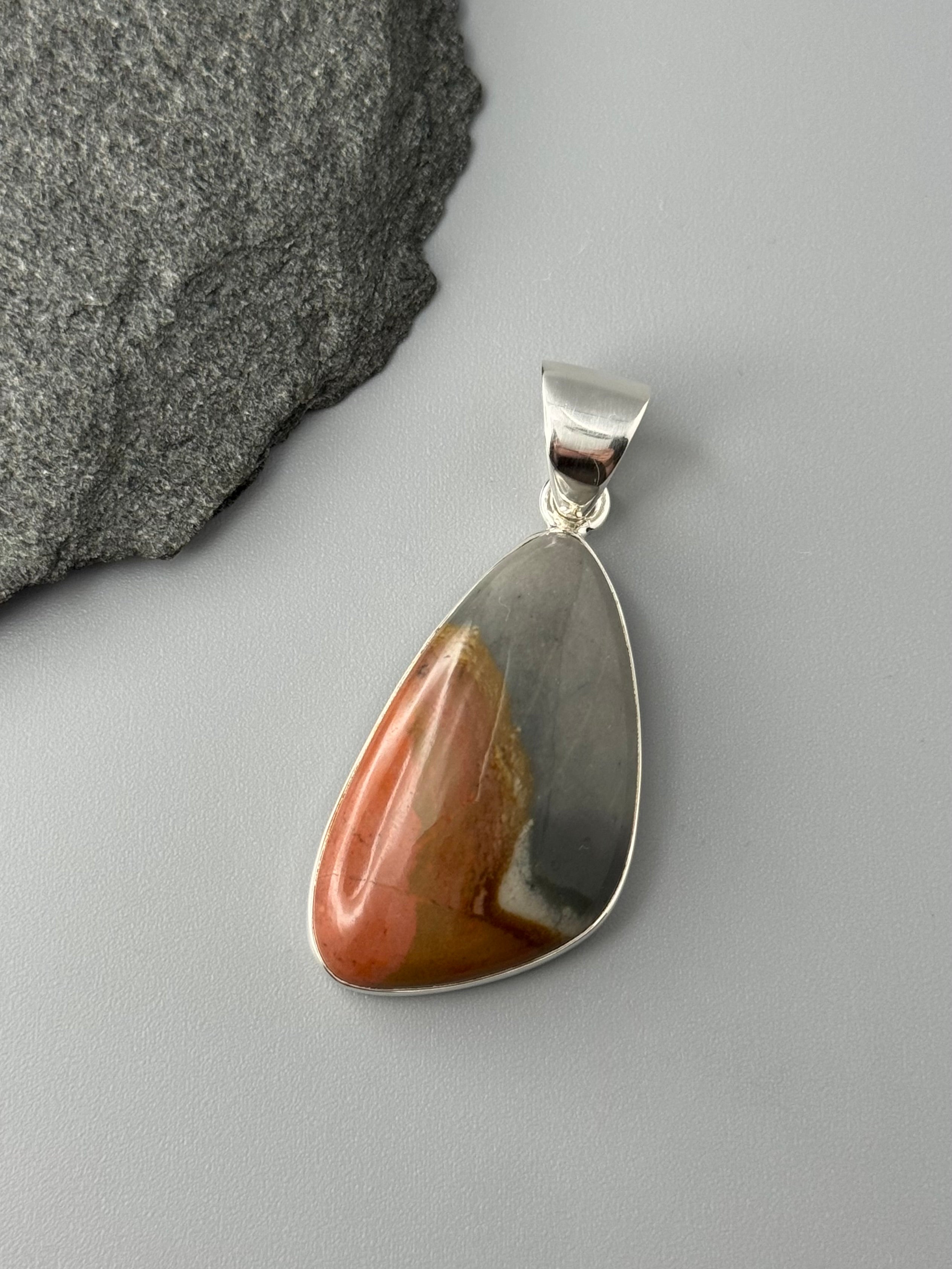 •POLYCHROME JASPER - FREEFORM• sterling silver pendant