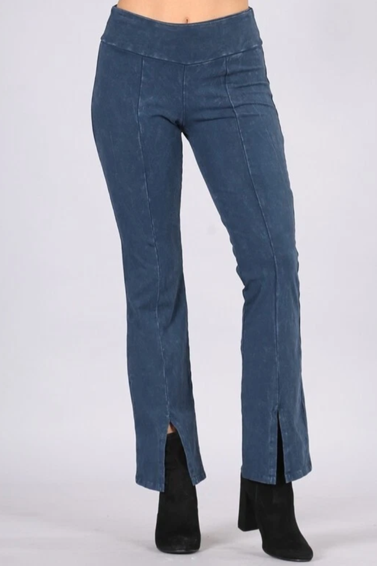 •KATE• cotton blend front slit pants (USA)