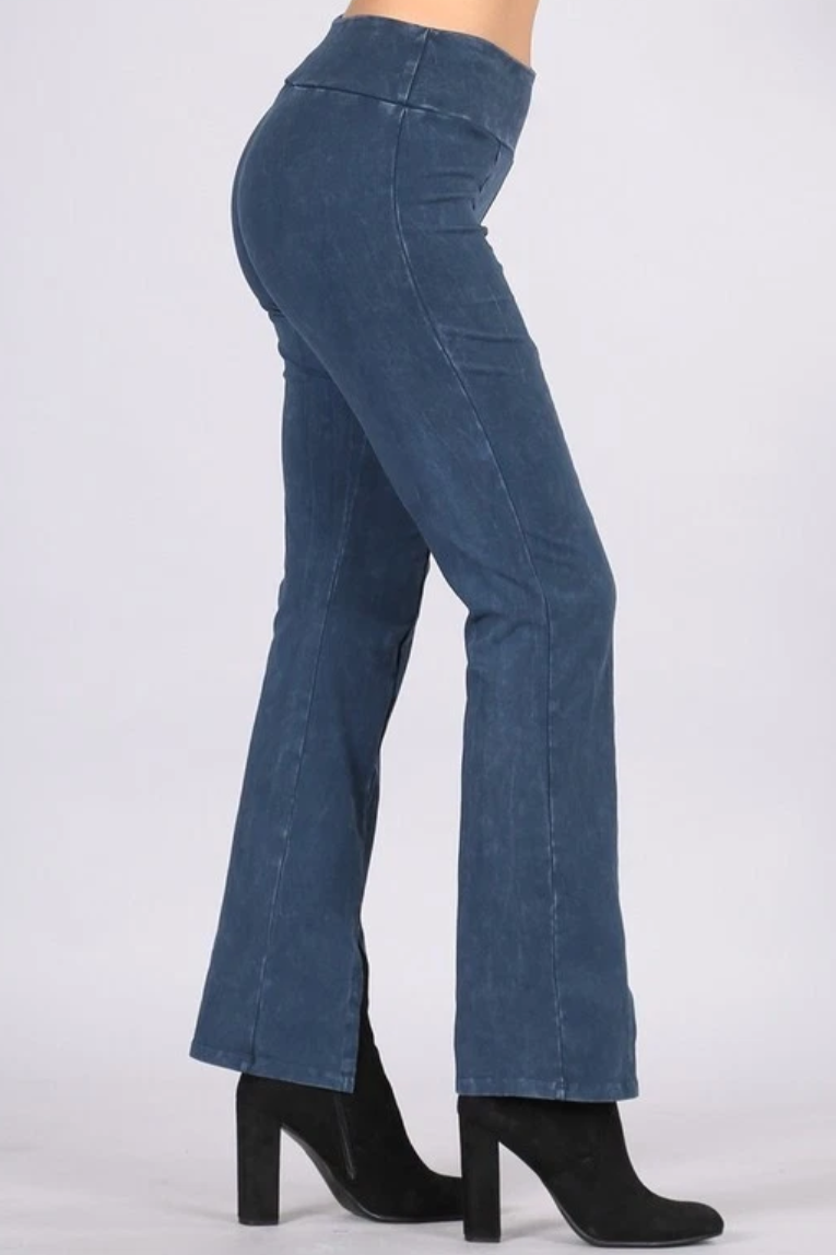 •KATE• cotton blend front slit pants (USA)