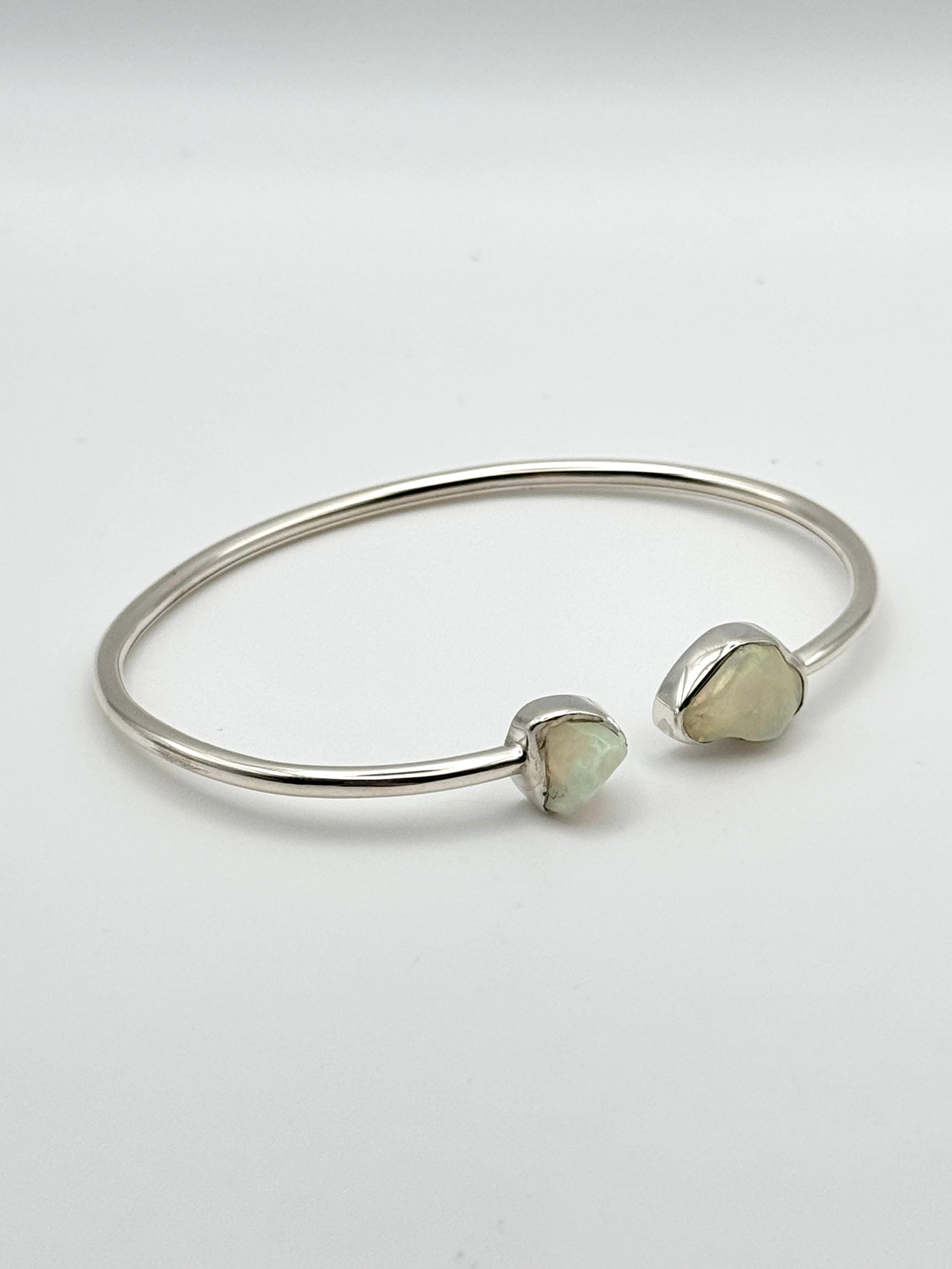 •ORGANIC FREEFORMS• ethiopian opal + silver twist-on cuff bracelet