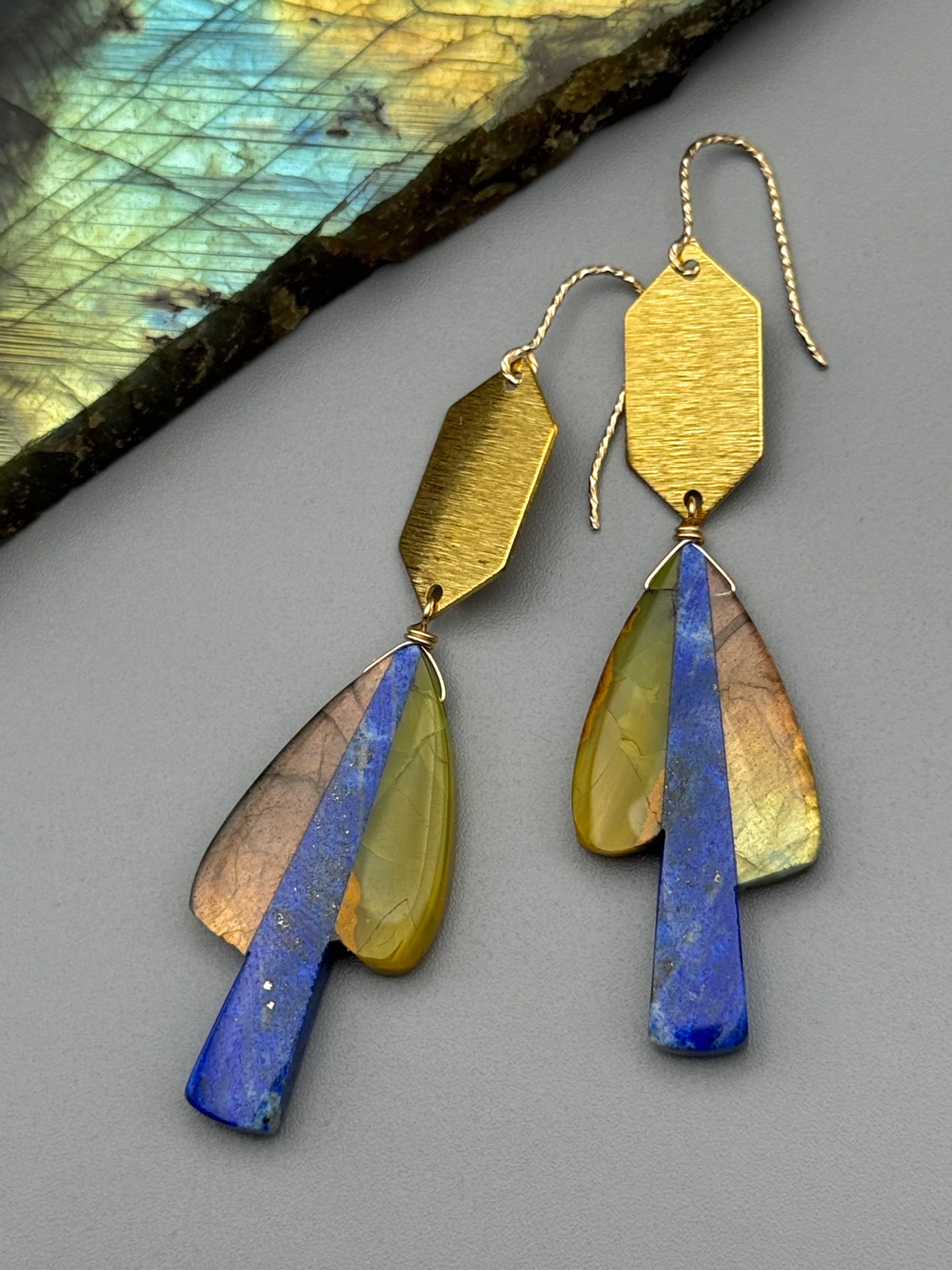 •HEXED• intarsia shroom + gold earrings