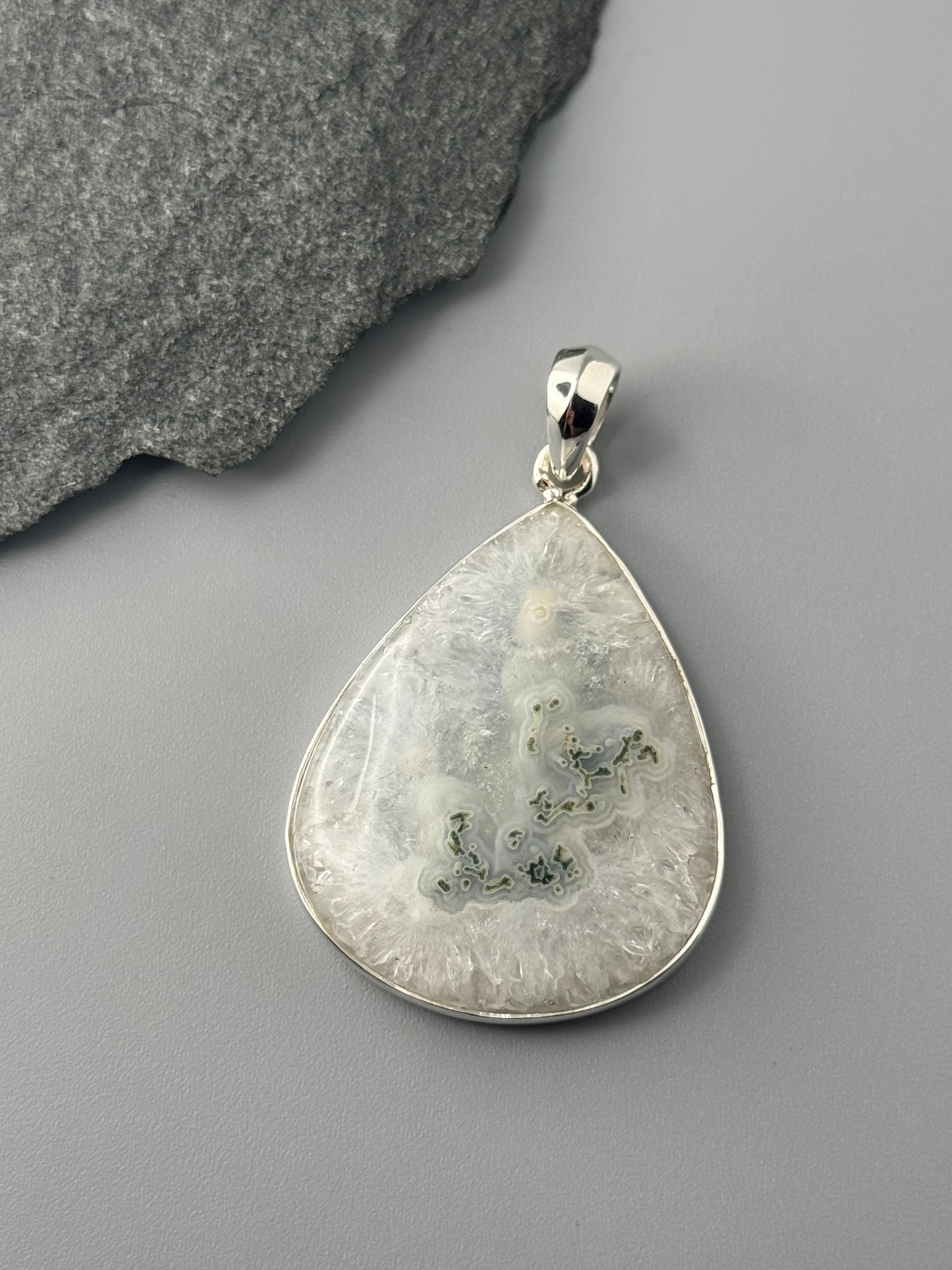 •SOLAR QUARTZ - TEARDROP• sterling silver pendant