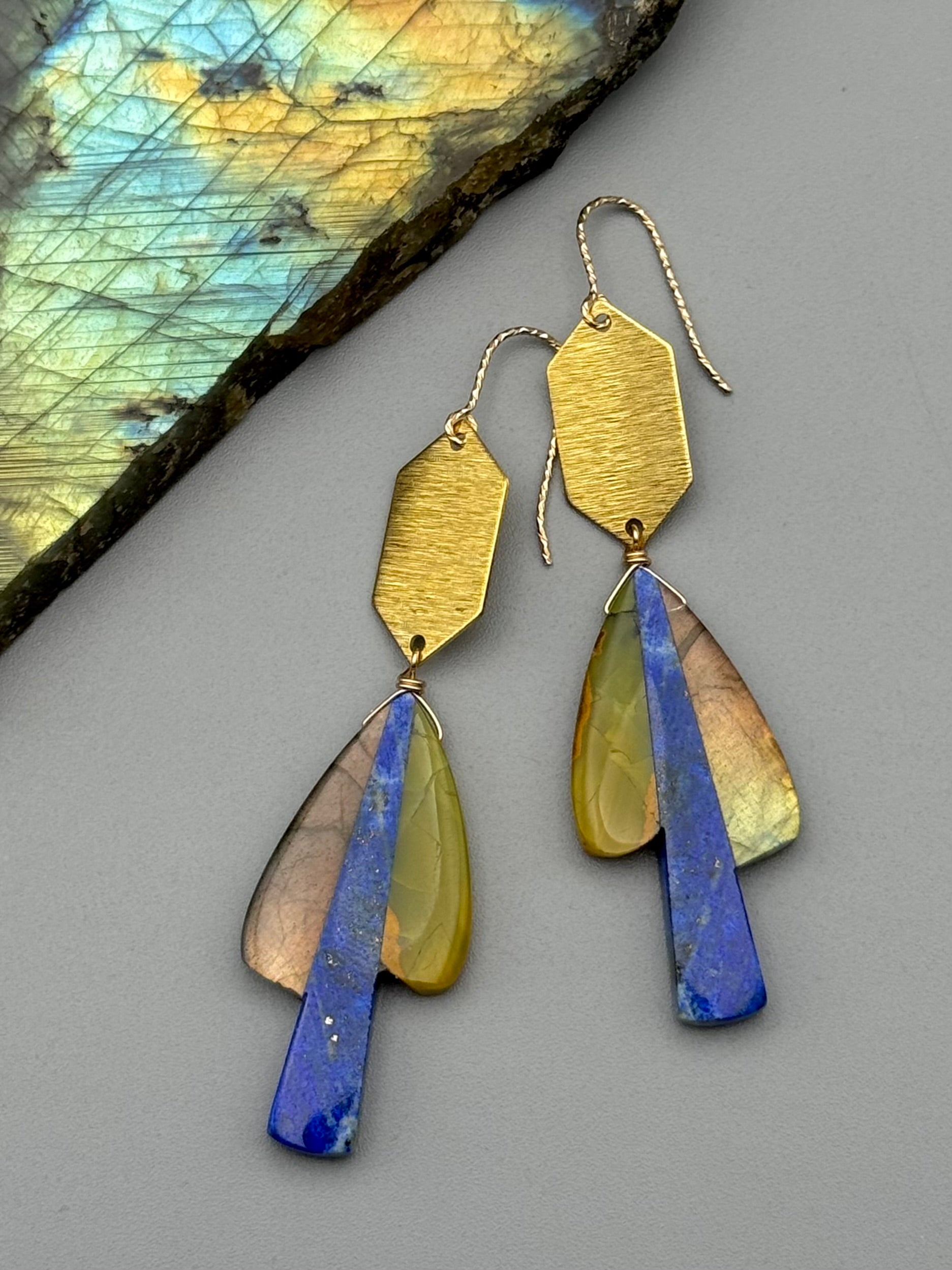 •HEXED• intarsia shroom + gold earrings