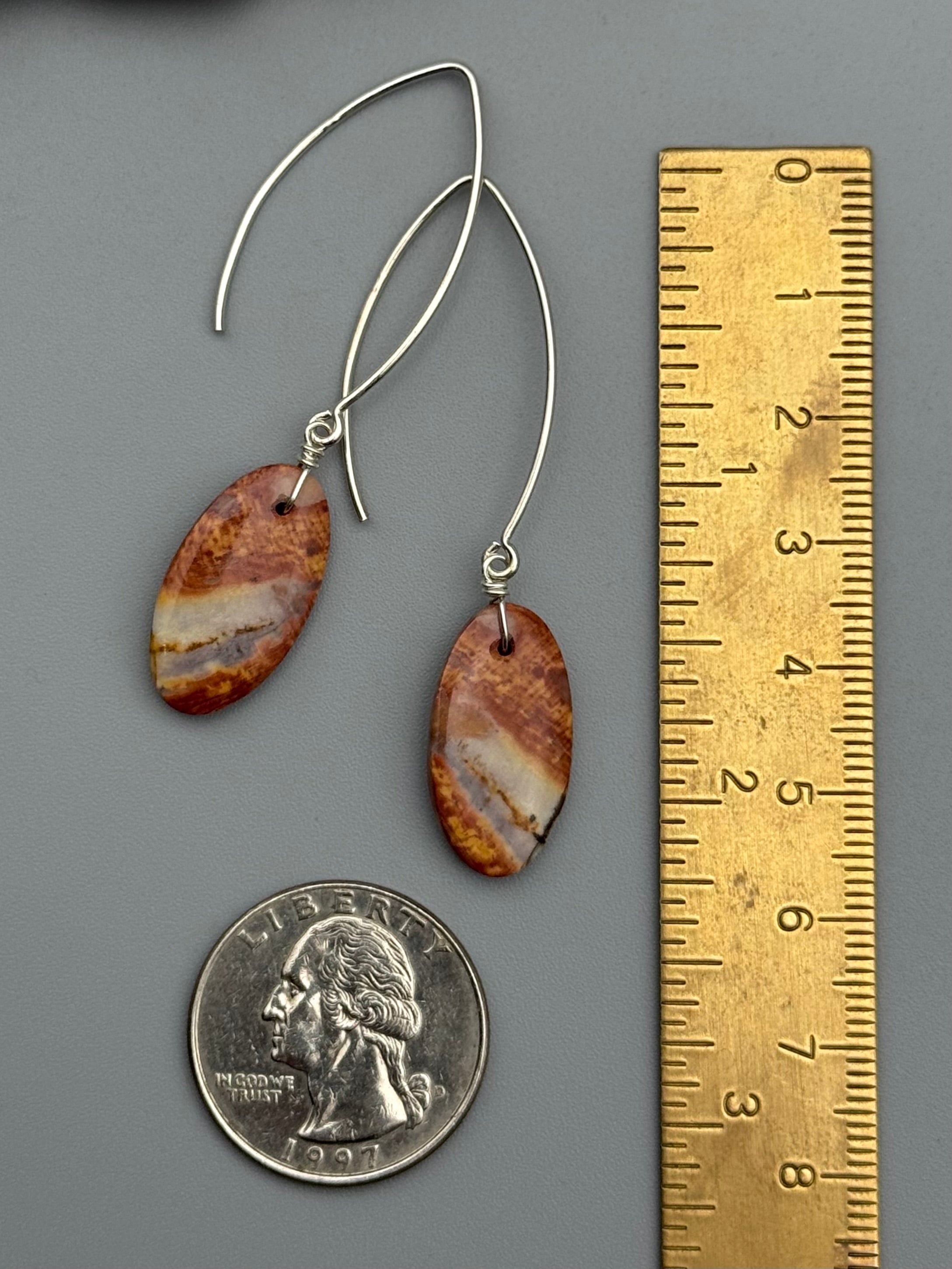 •STRAY• jasper oval + silver earrings