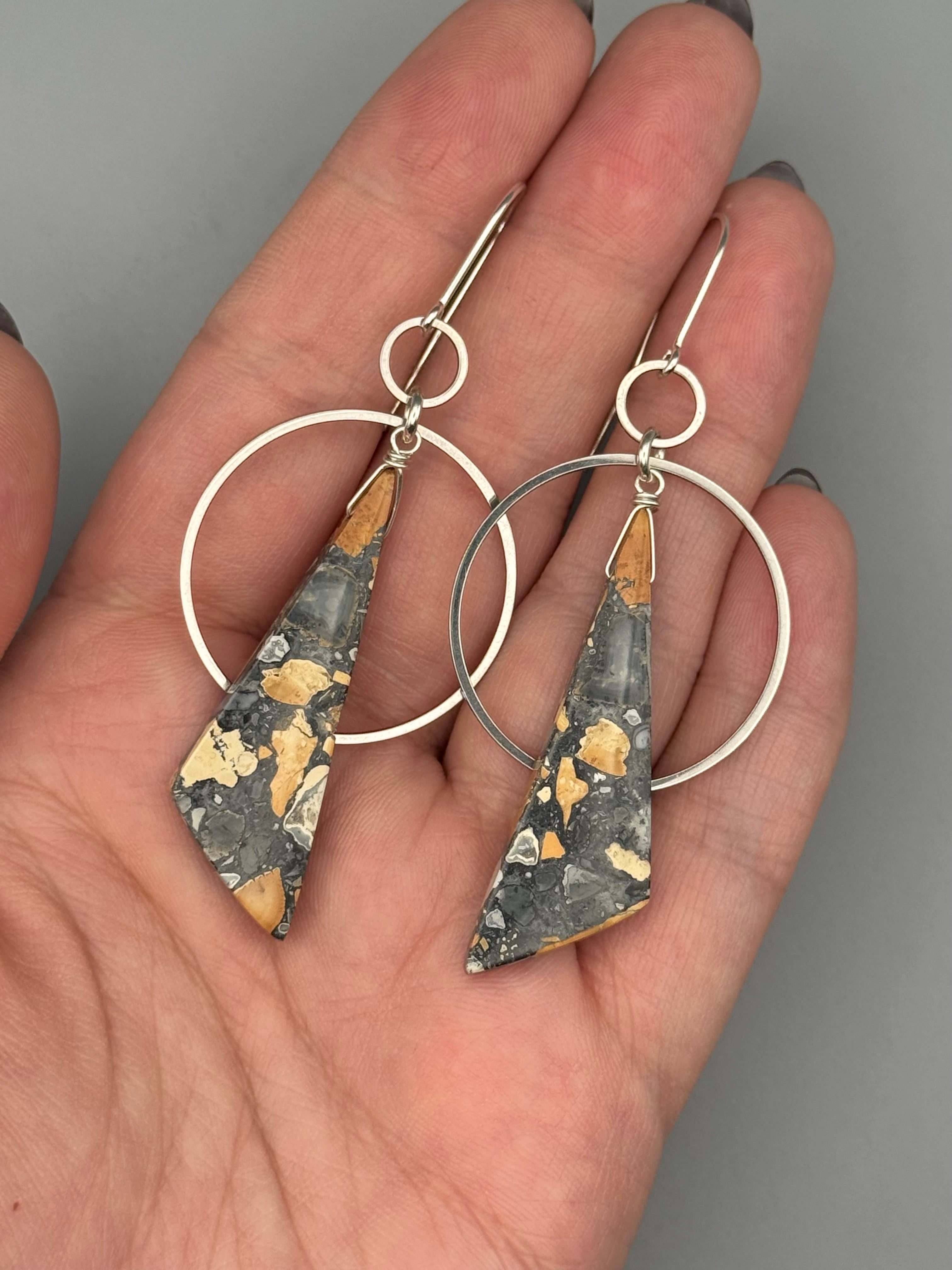 •EQUA ORBIT• maligano jasper + silver earrings