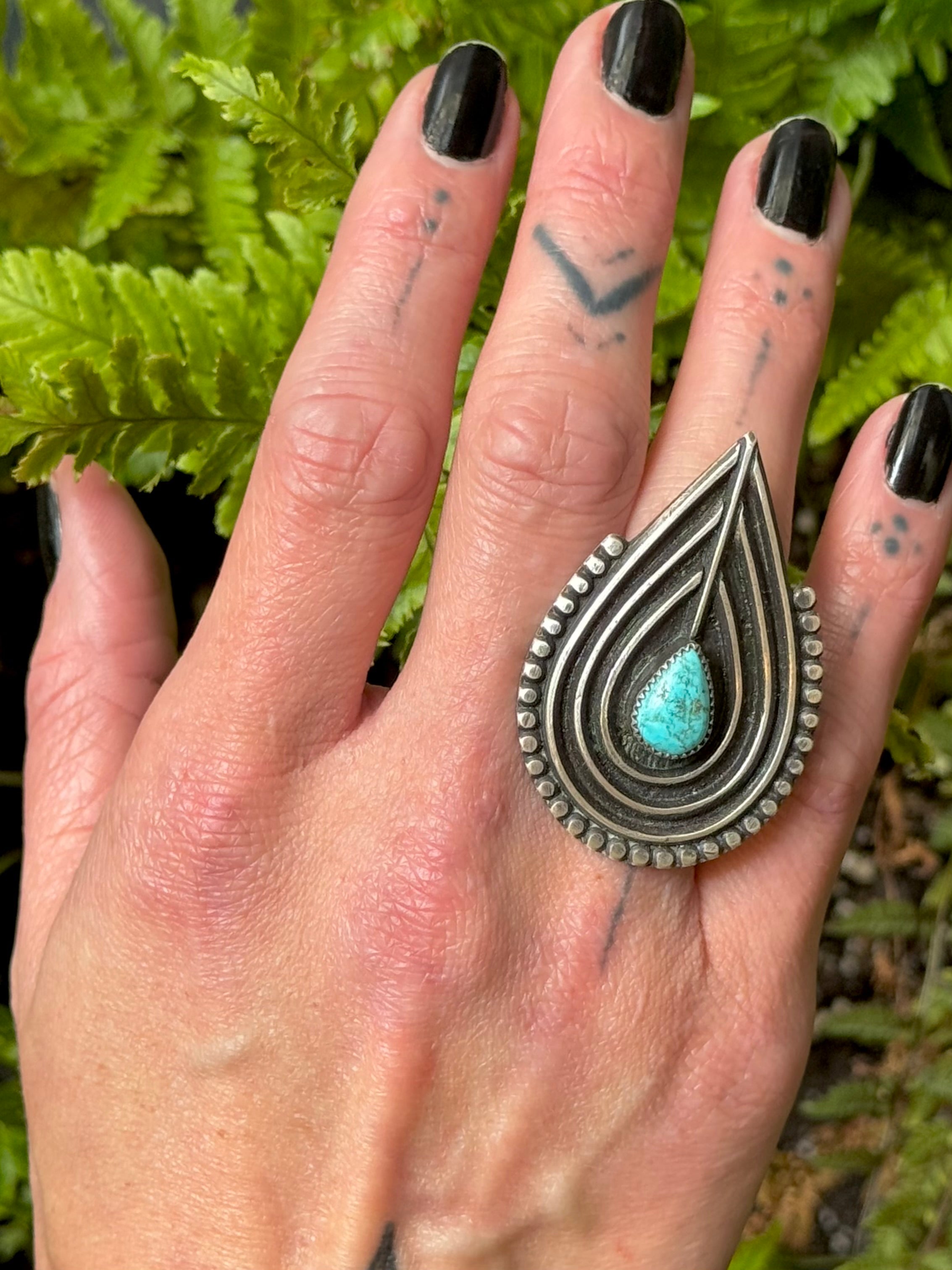 •RECURSION• turquoise + silver ring (size 7.25)