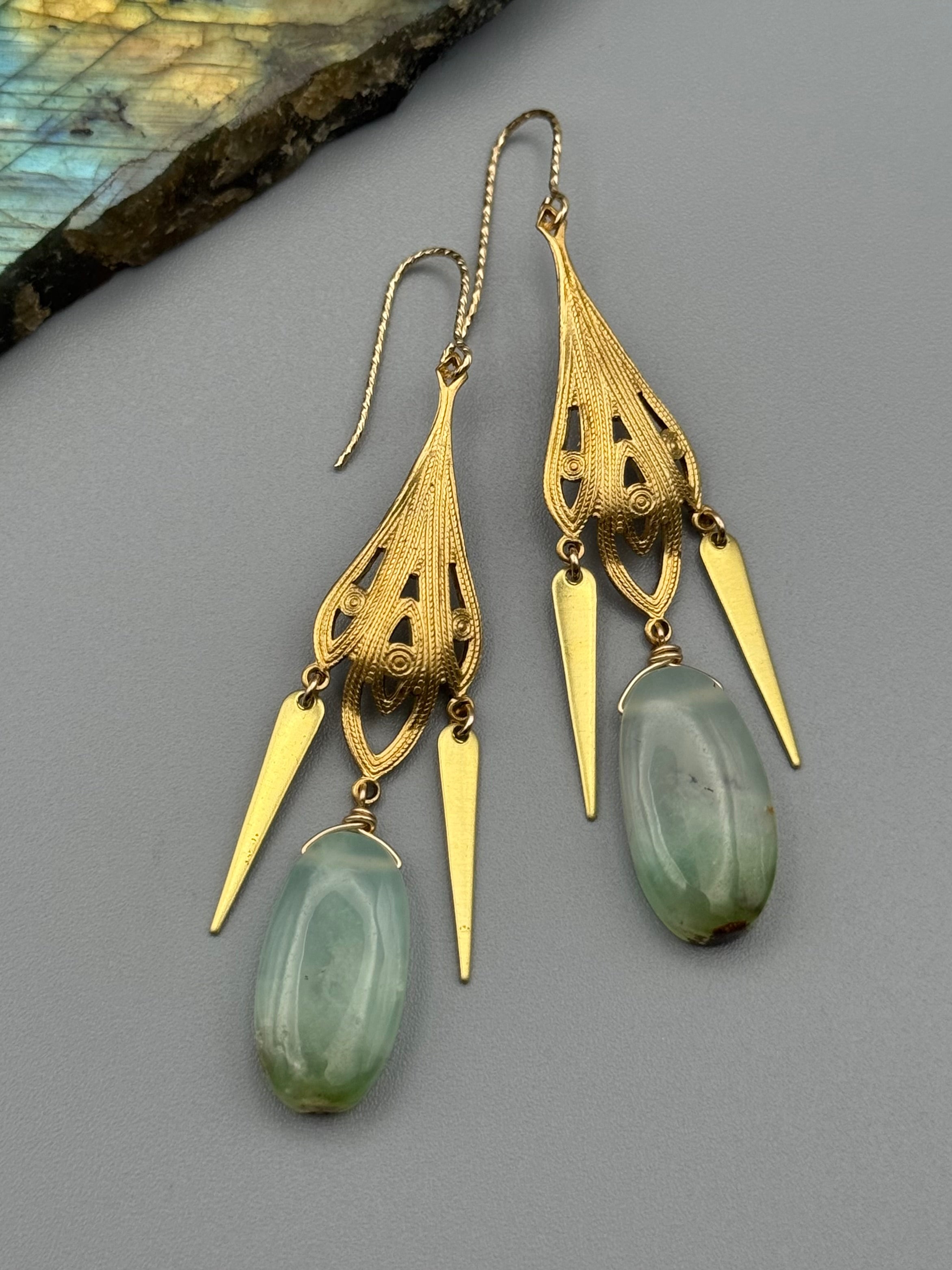 •ANTOINETTE• chrysoprase + gold earrings