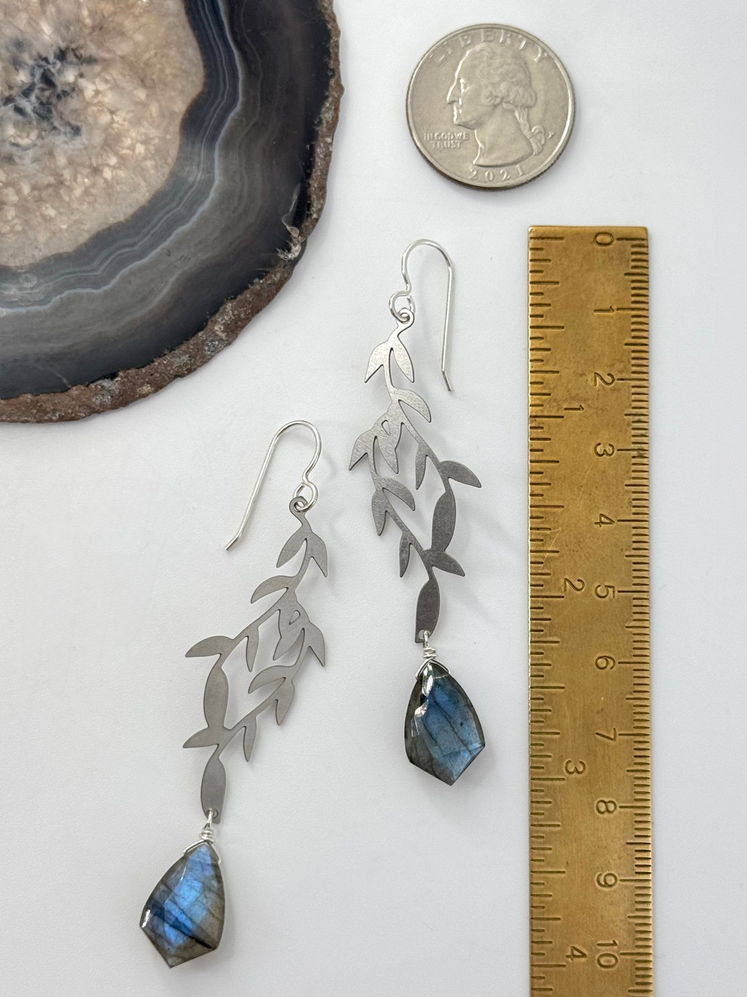 •WILLOW• labradorite + silver dangle earrings