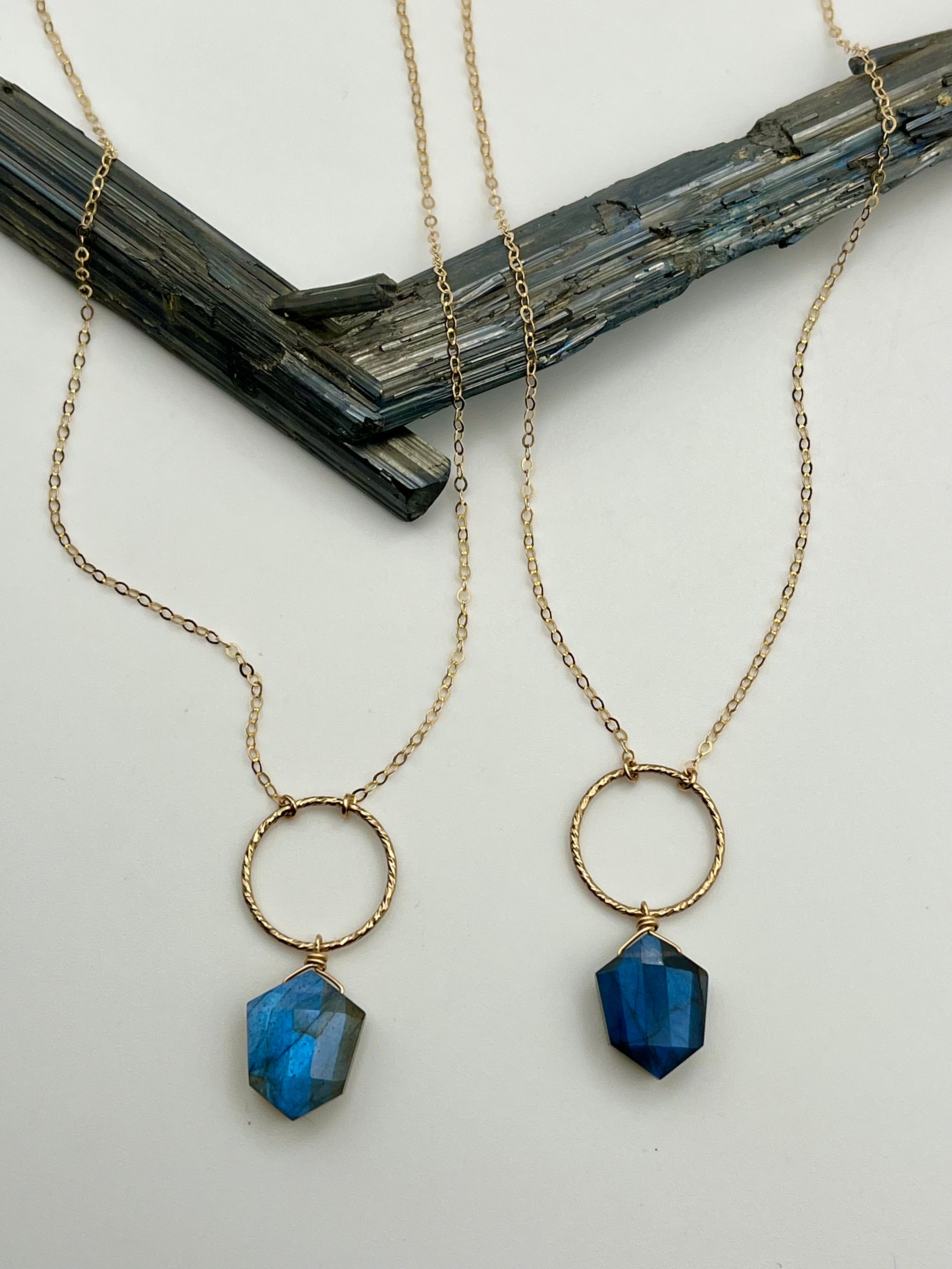 •LUNA• labradorite + gold necklace (various lengths)