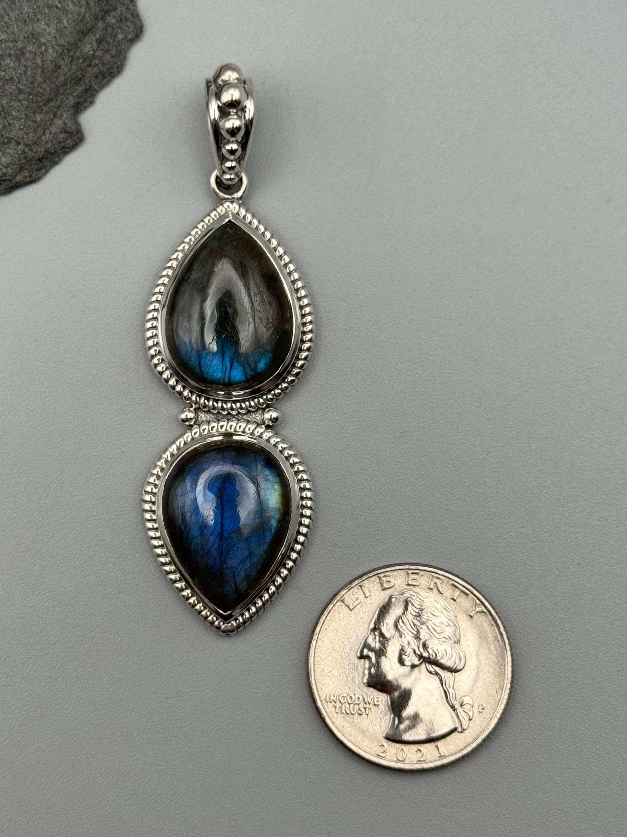 •LABRADORITE - DUALITY• sterling silver pendant