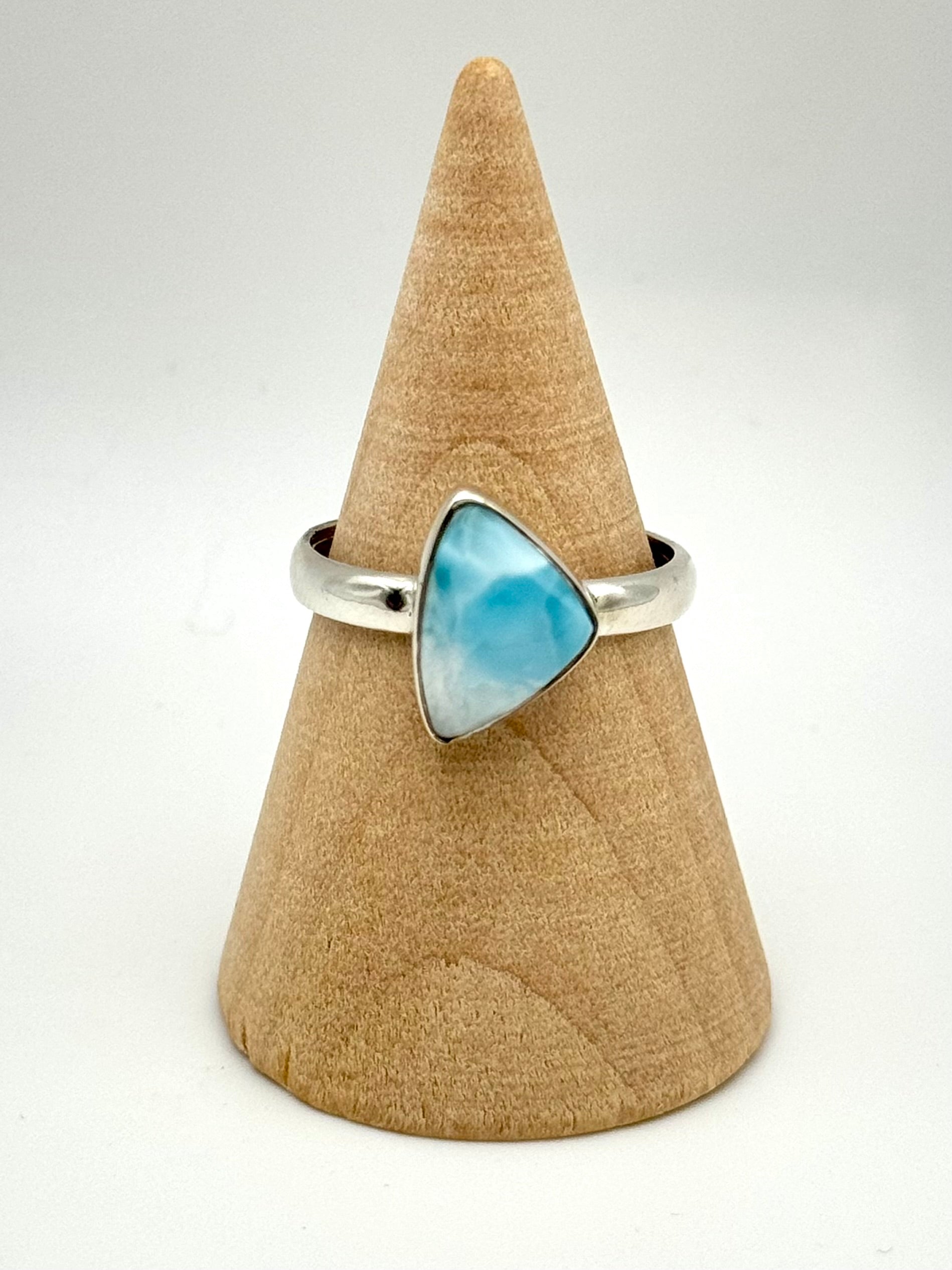 •LARIMAR - MEDIUM SOFT TRIANGLE• silver ring (size 9.25)