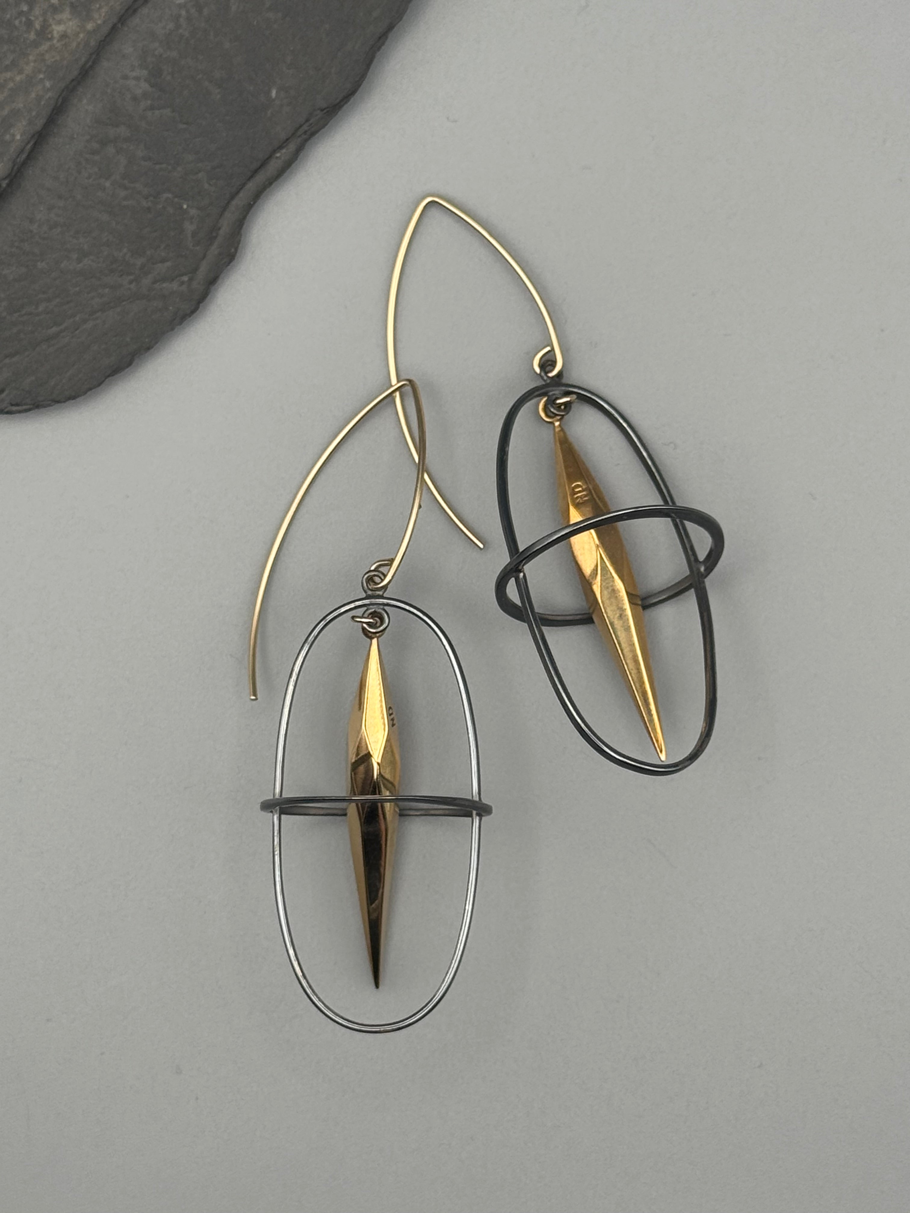 •LEVITATION• mixed metal dangle earrings