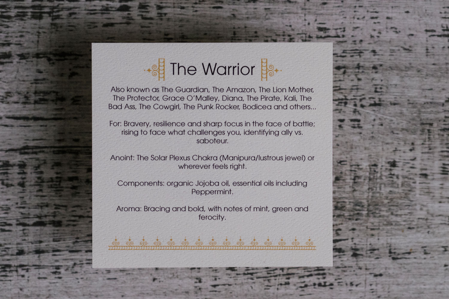 • THE WARRIOR • anointing oil