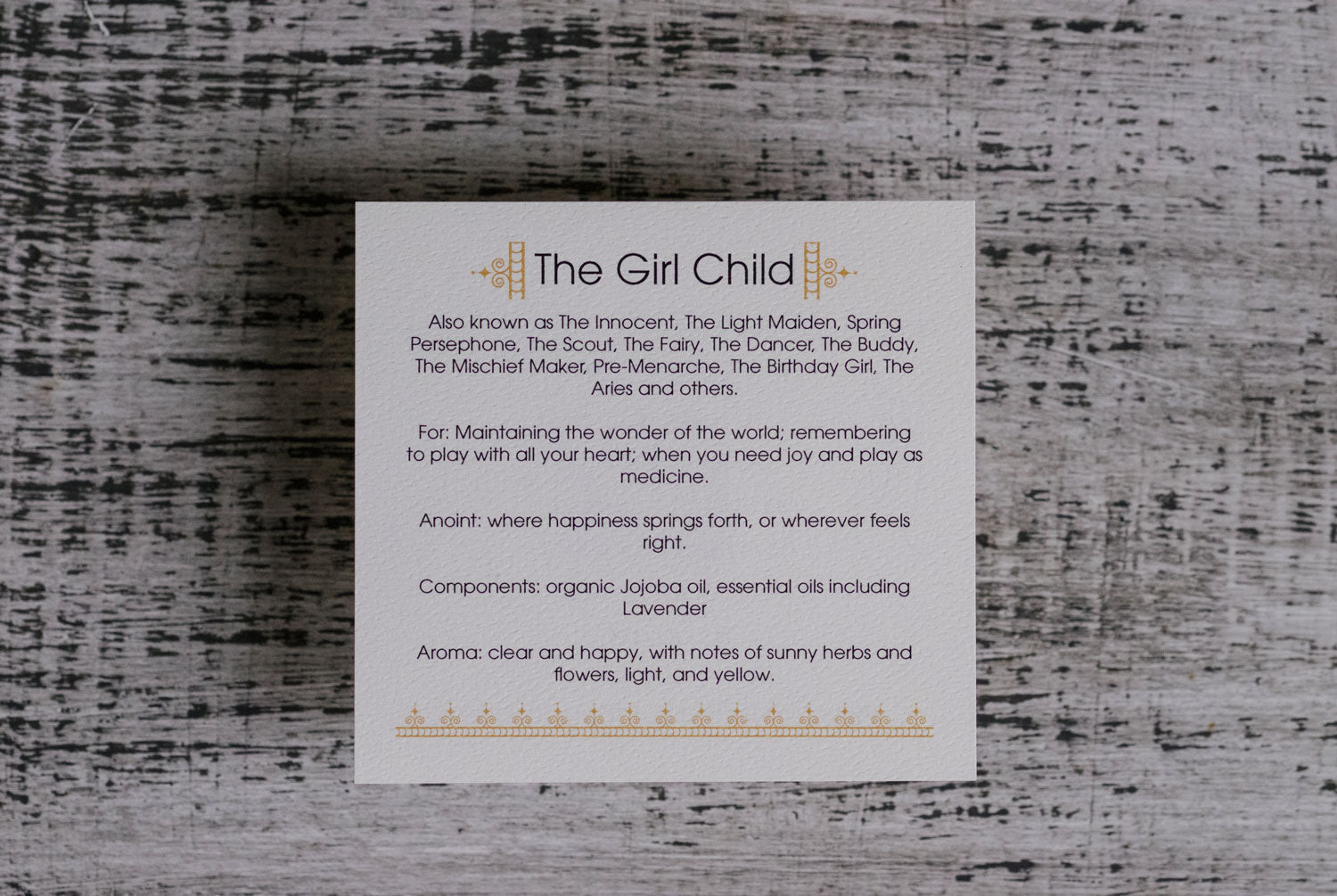 • THE GIRL CHILD • anointing oil