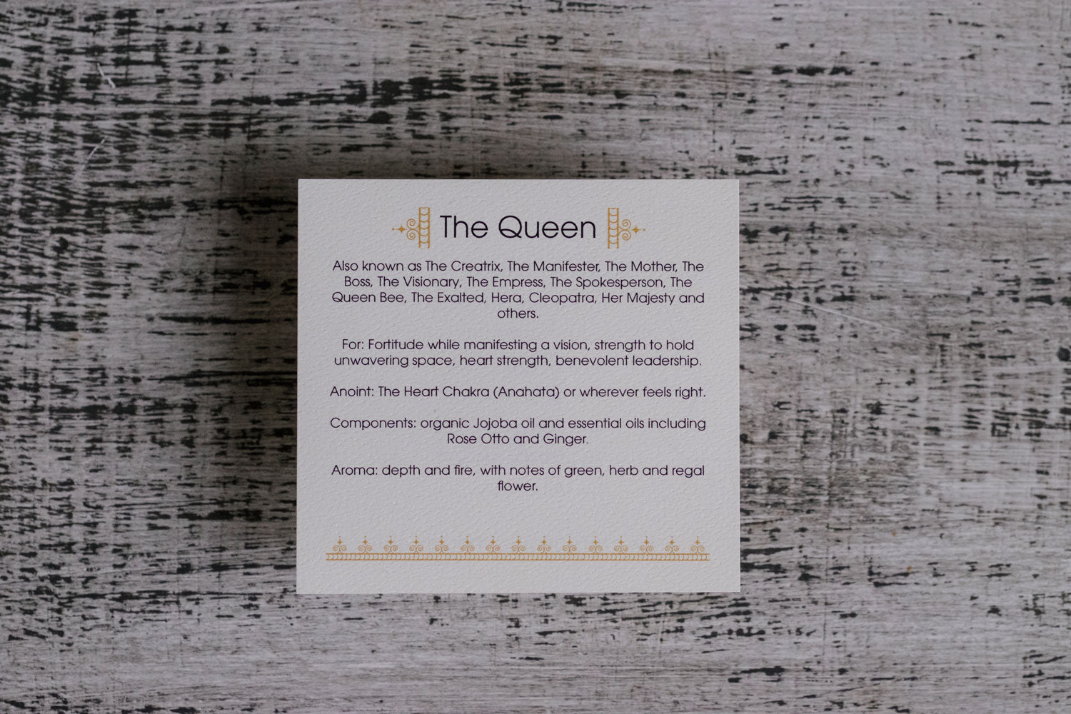 • THE QUEEN • anointing oil