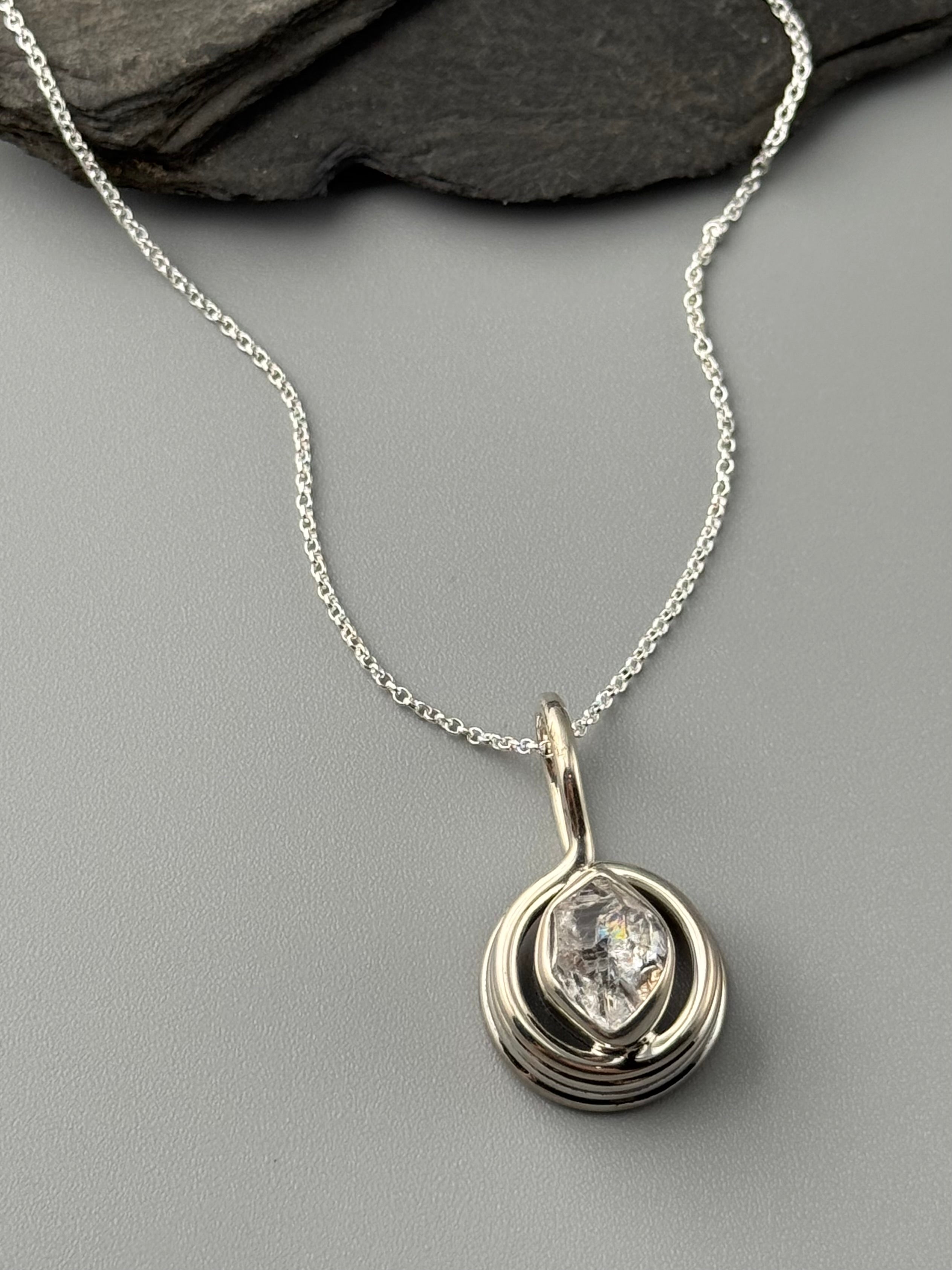 •HERKIMER - COIL• sterling silver necklace (18" long)