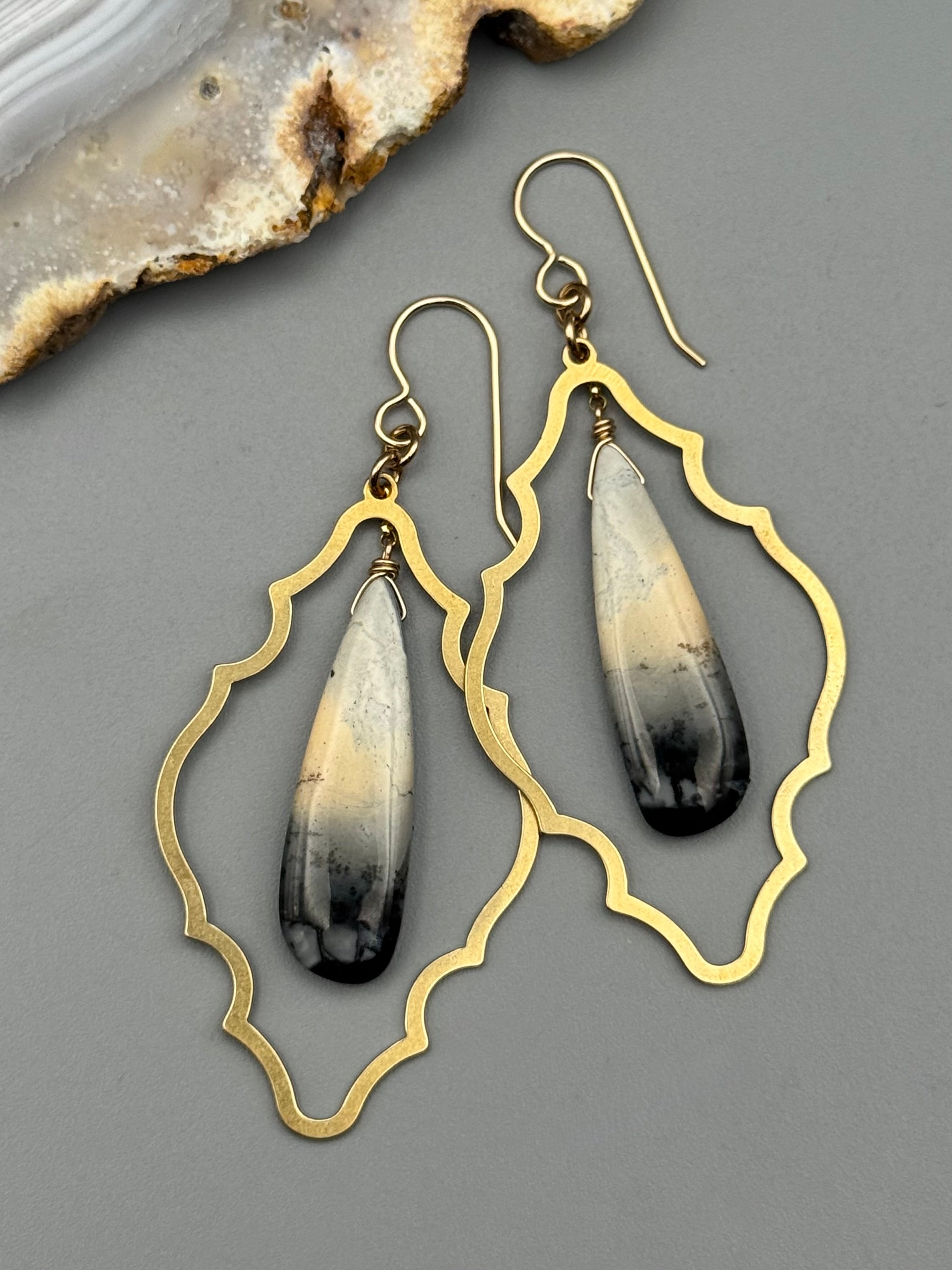 •MARRAKESH• maligano jasper + gold earrings