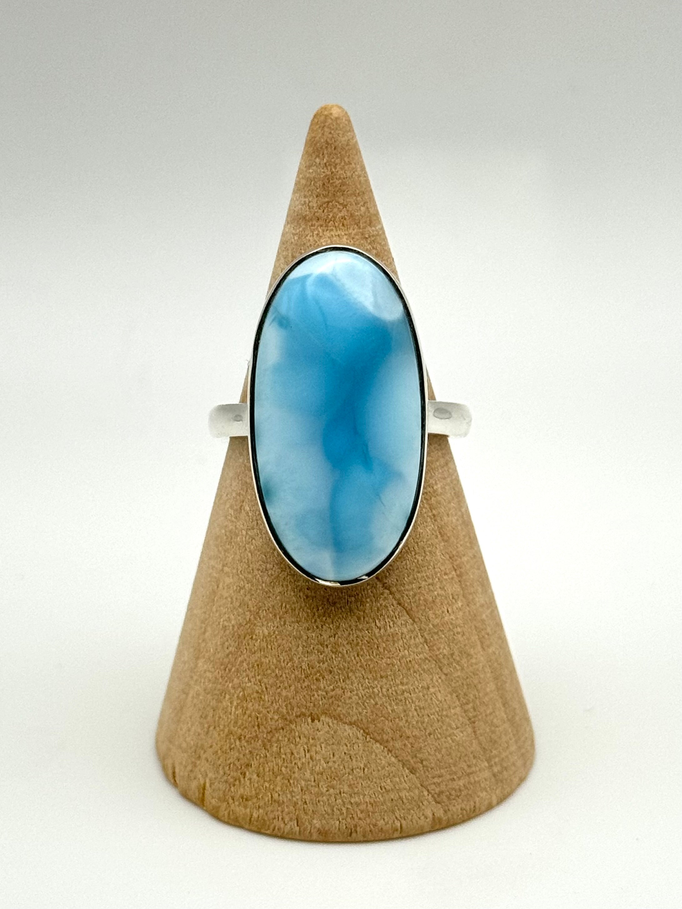 •LARIMAR - LARGER OVAL• silver ring (size 7.25)