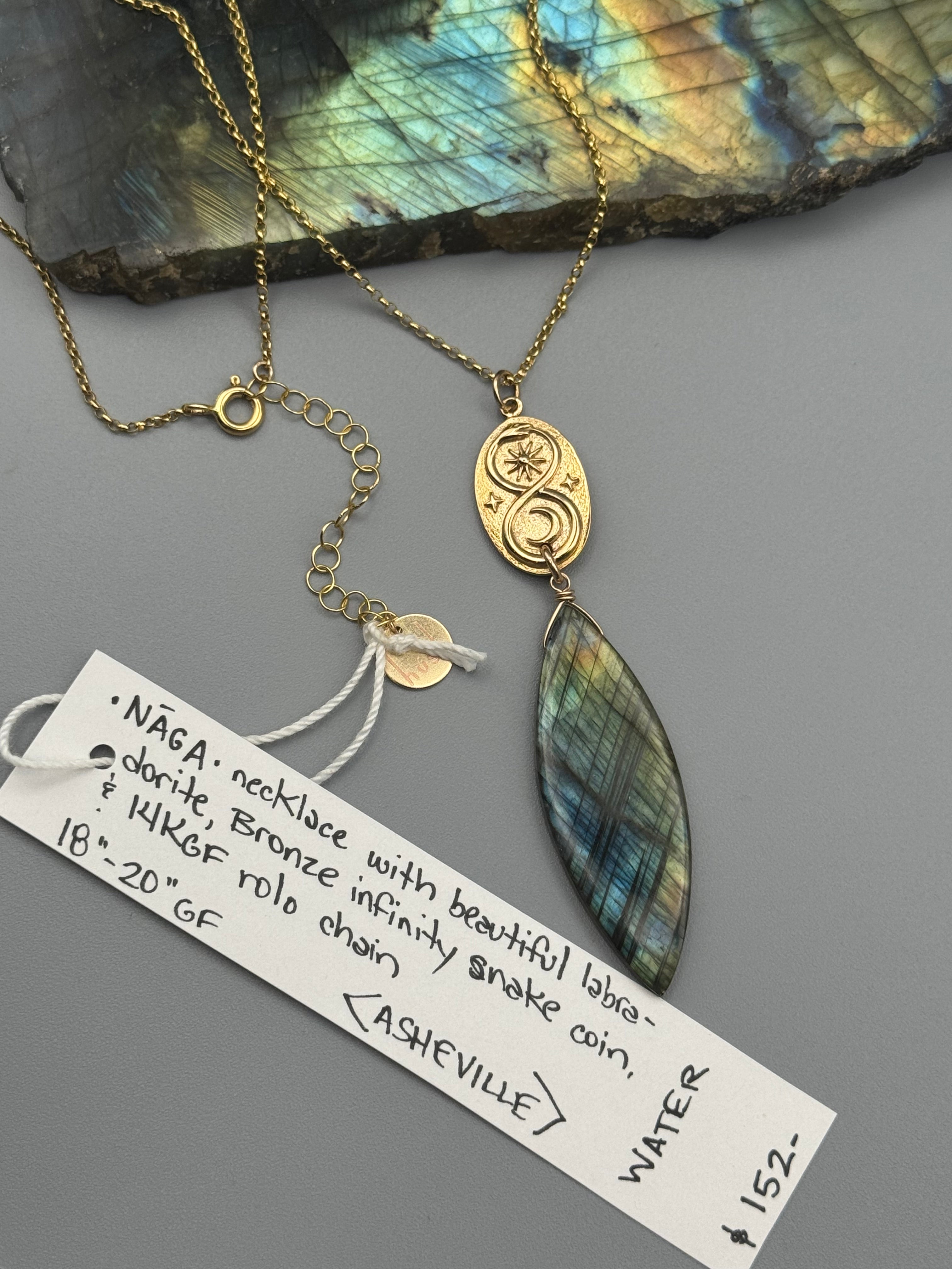 •NĀGA• labradorite + gold necklace (18"-20" long)