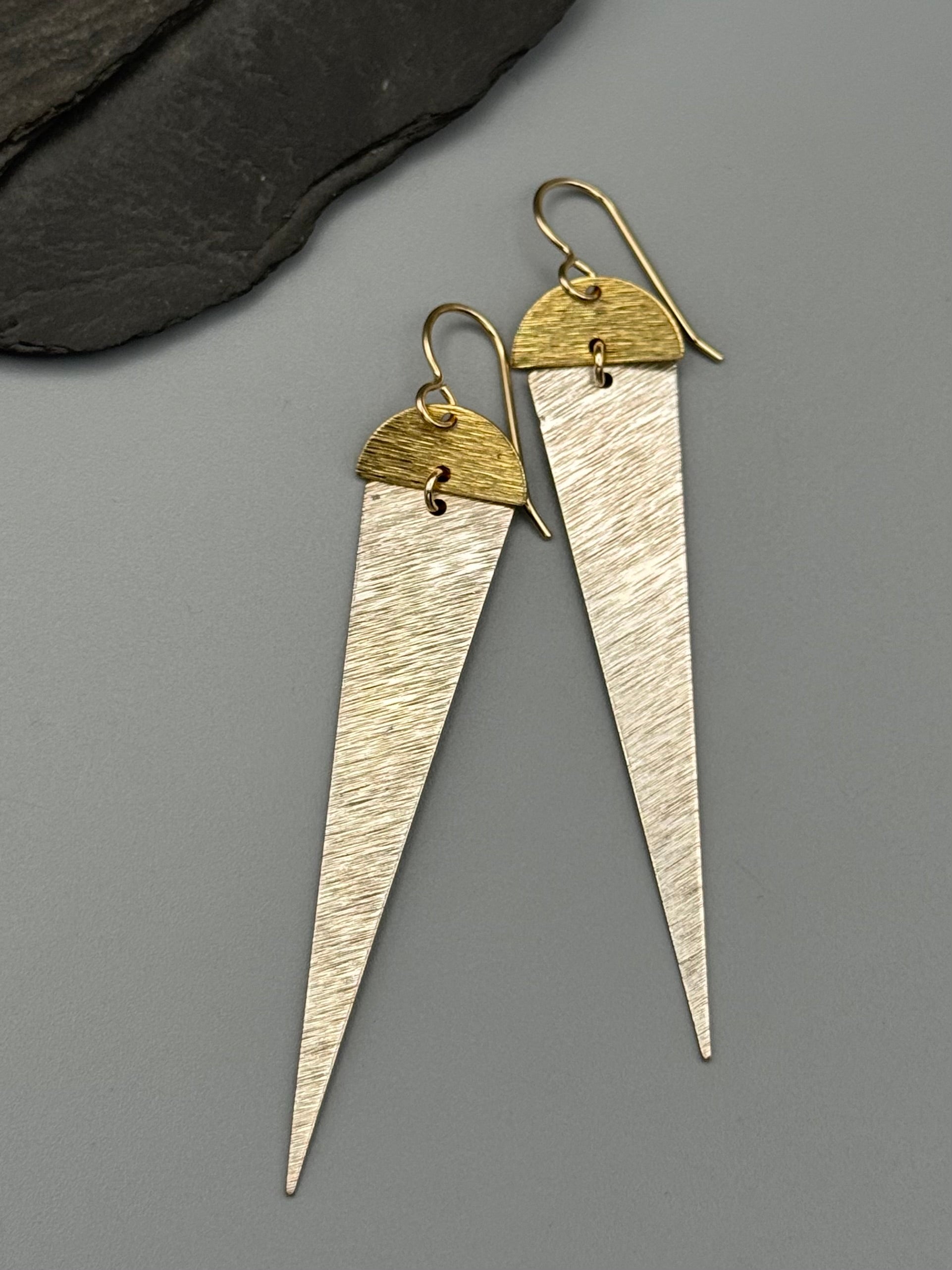 •MOON DAGGERS• mixed metal dangle earrings