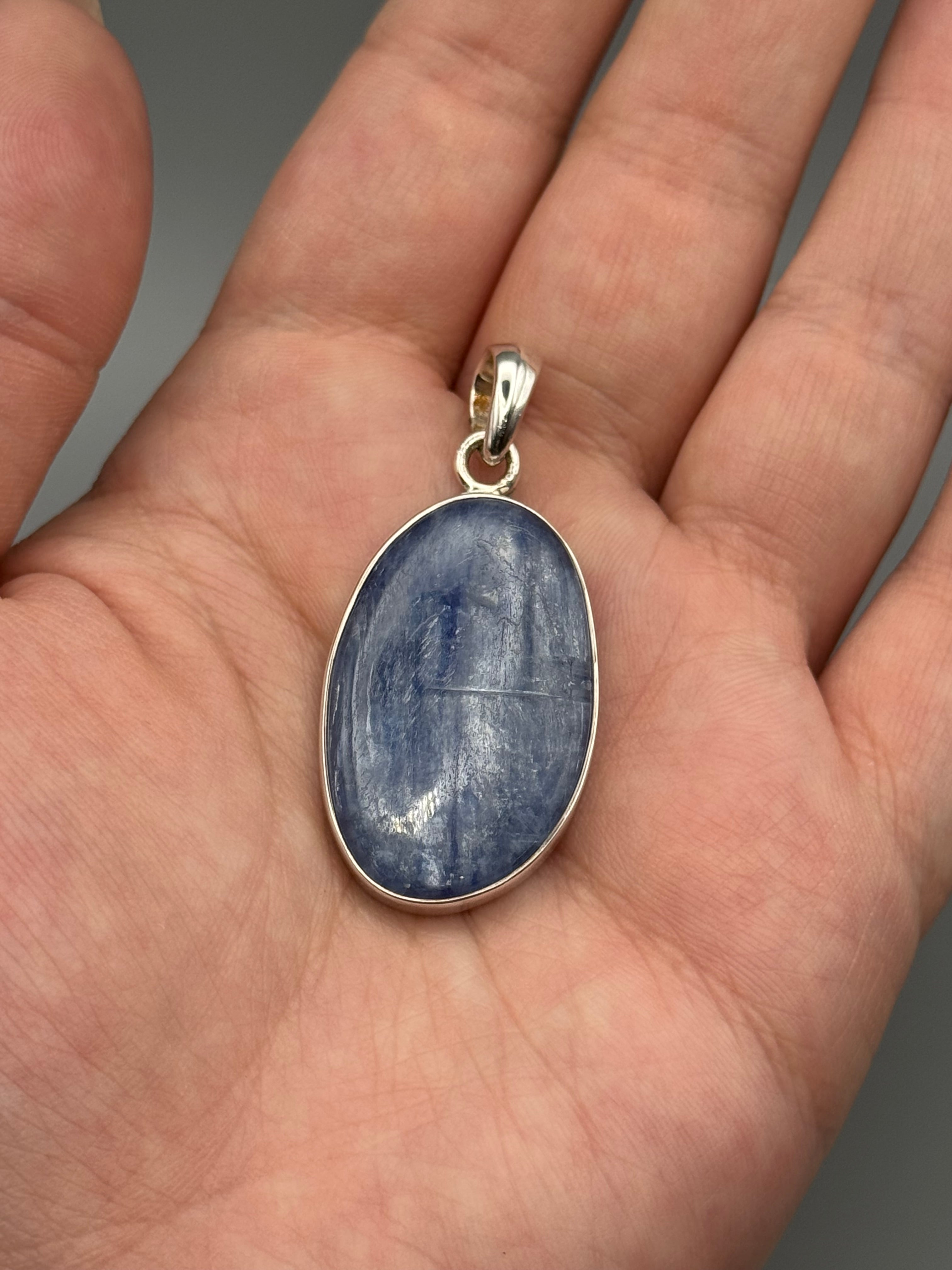•KYANITE - MEDIUM OVAL• sterling silver pendant